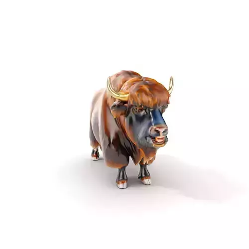 Yak Animal Model Pack with Detailed Fur Low-poly 3D model