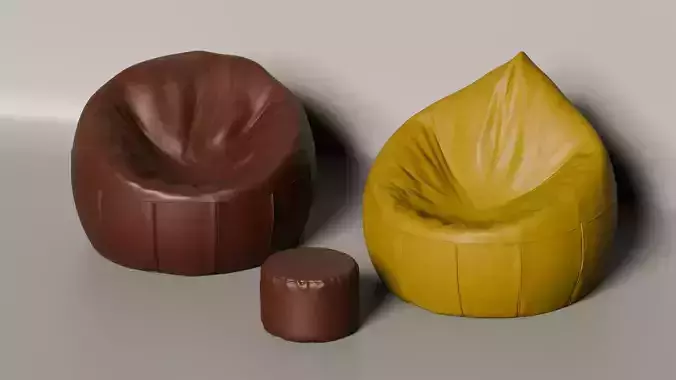 Bean Bags with Footer 3D model
