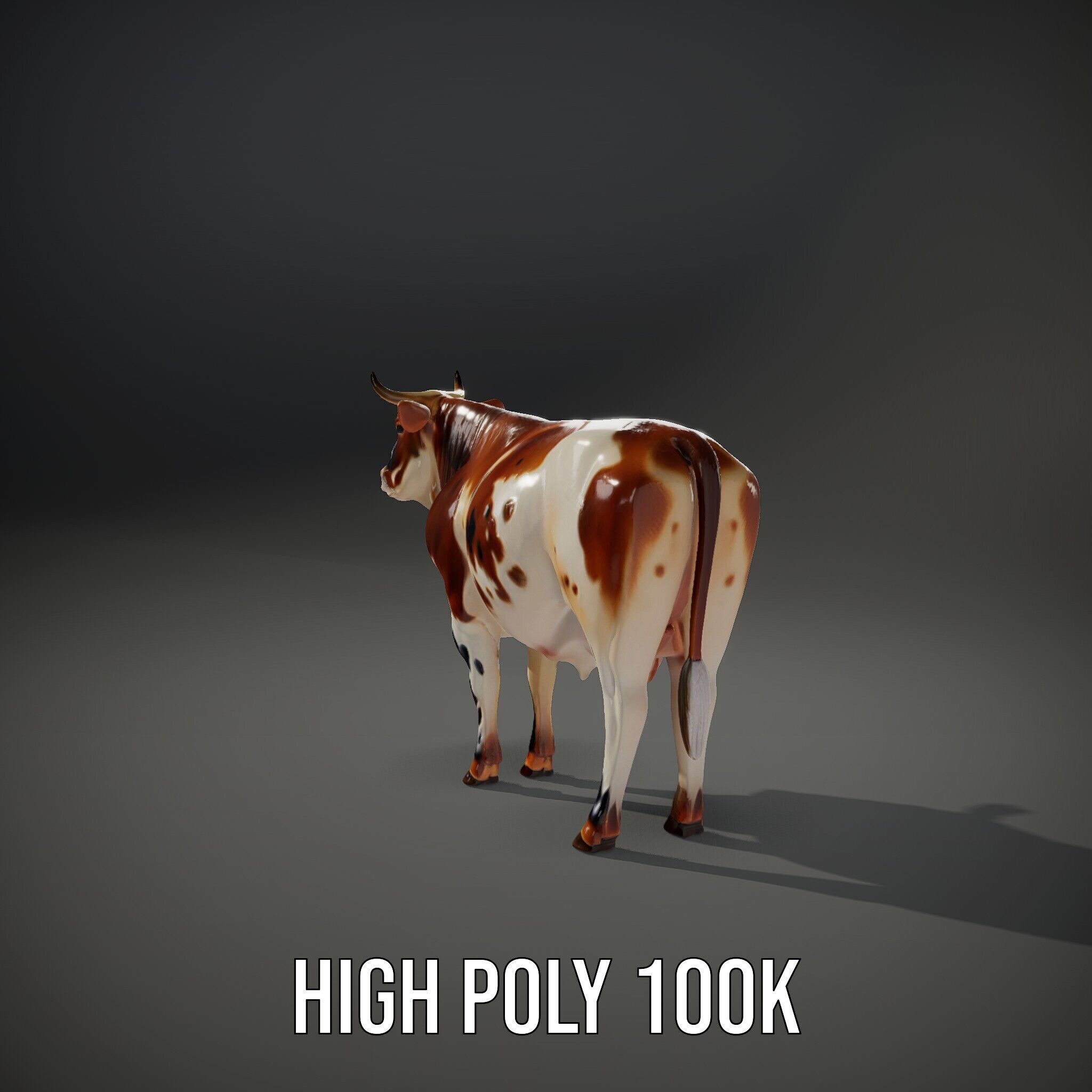 Spotted Cow Model Pack for Animation and Games Low-poly 3D model_11