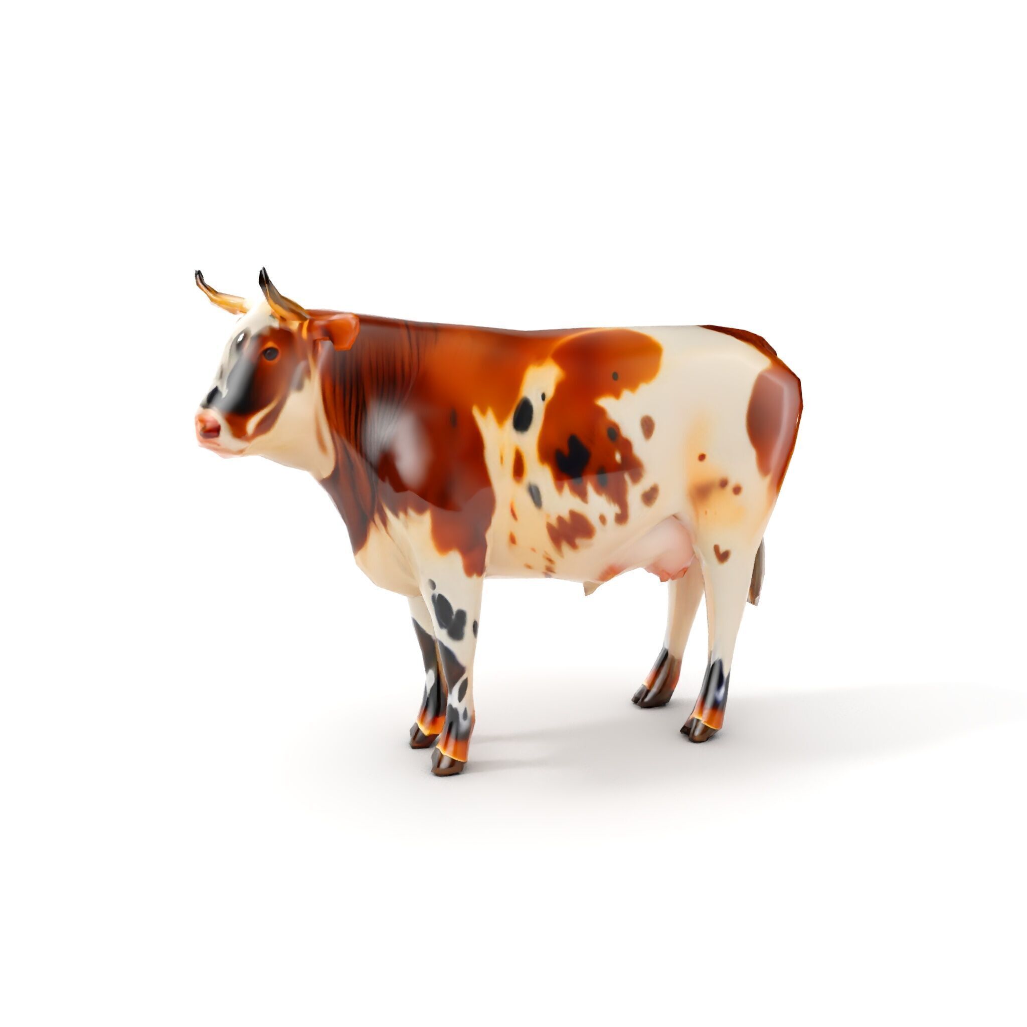 Spotted Cow Model Pack for Animation and Games Low-poly 3D model_7
