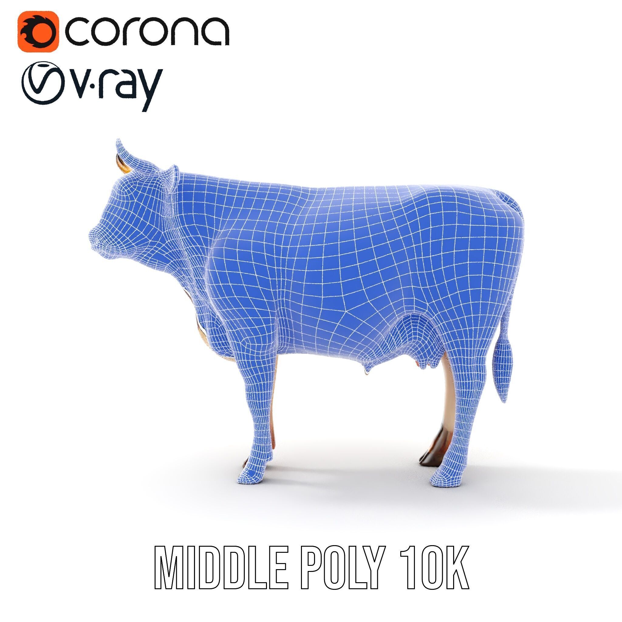 Spotted Cow Model Pack for Animation and Games Low-poly 3D model_31
