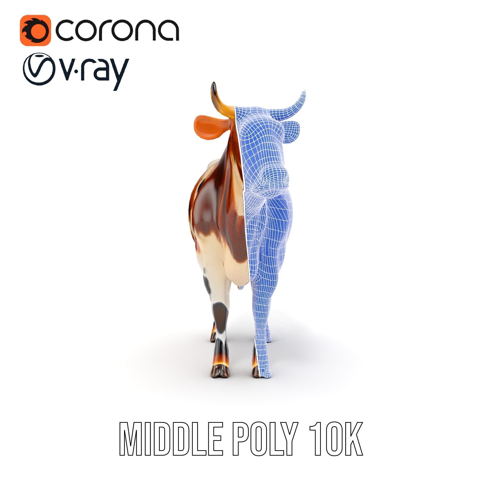 Spotted Cow Model Pack for Animation and Games Low-poly 3D model_25