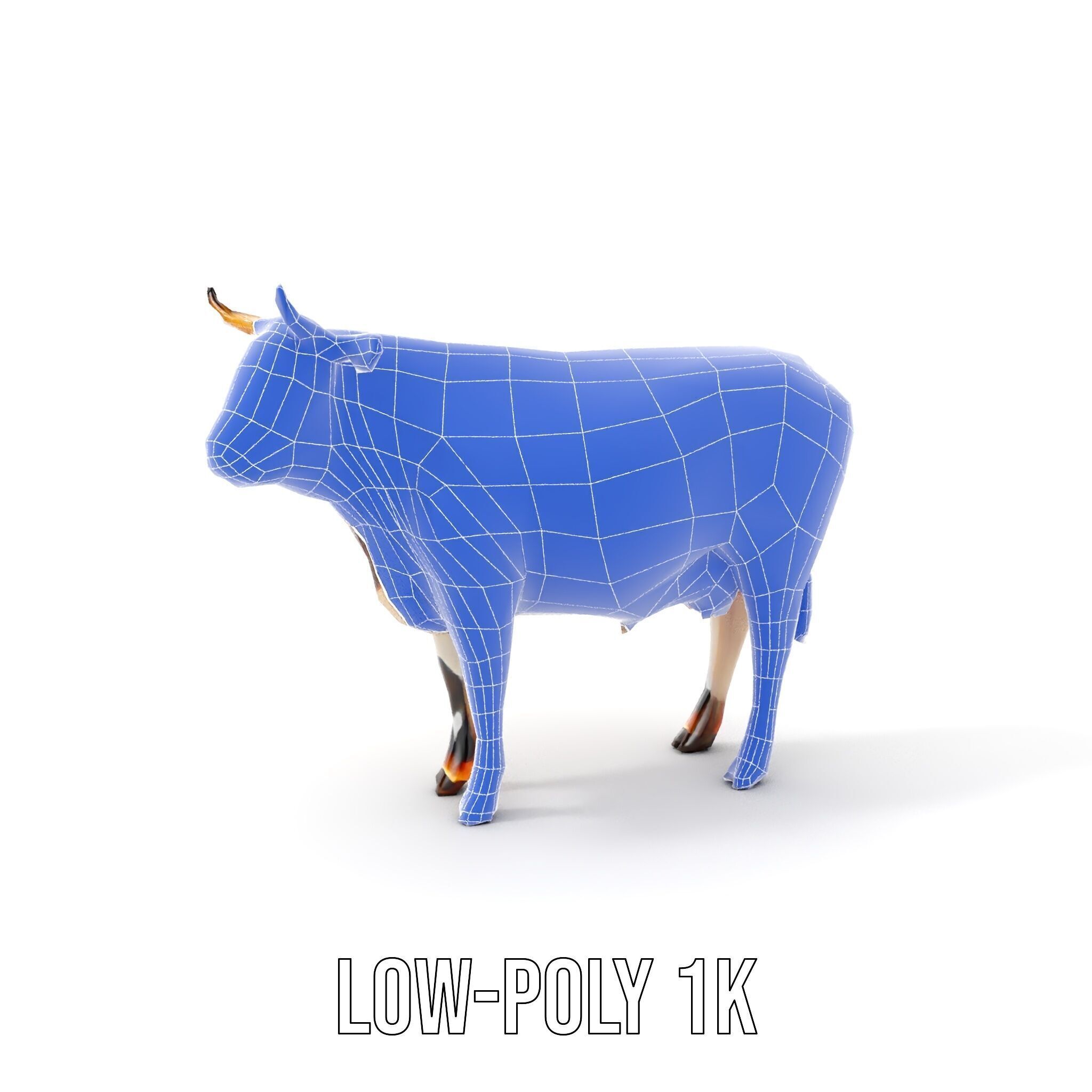 Spotted Cow Model Pack for Animation and Games Low-poly 3D model_23