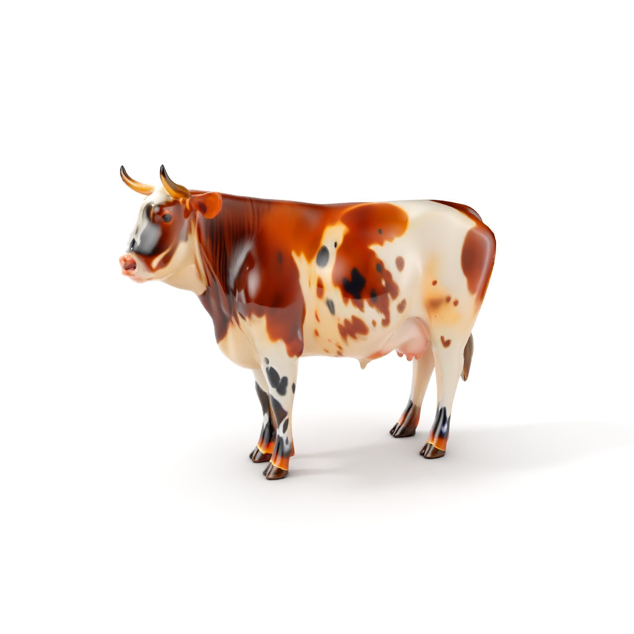 Spotted Cow Model Pack for Animation and Games Low-poly 3D model_9