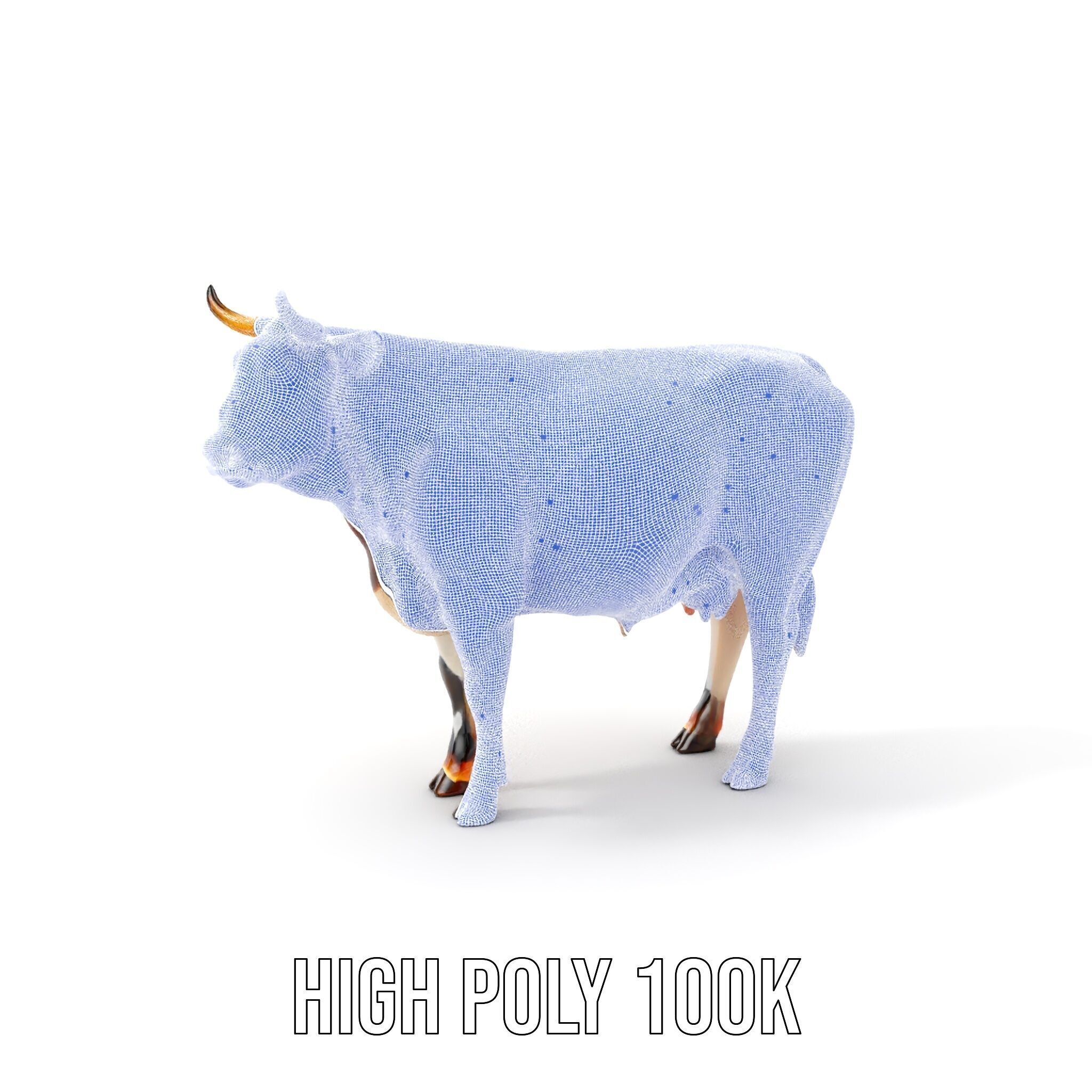 Spotted Cow Model Pack for Animation and Games Low-poly 3D model_4