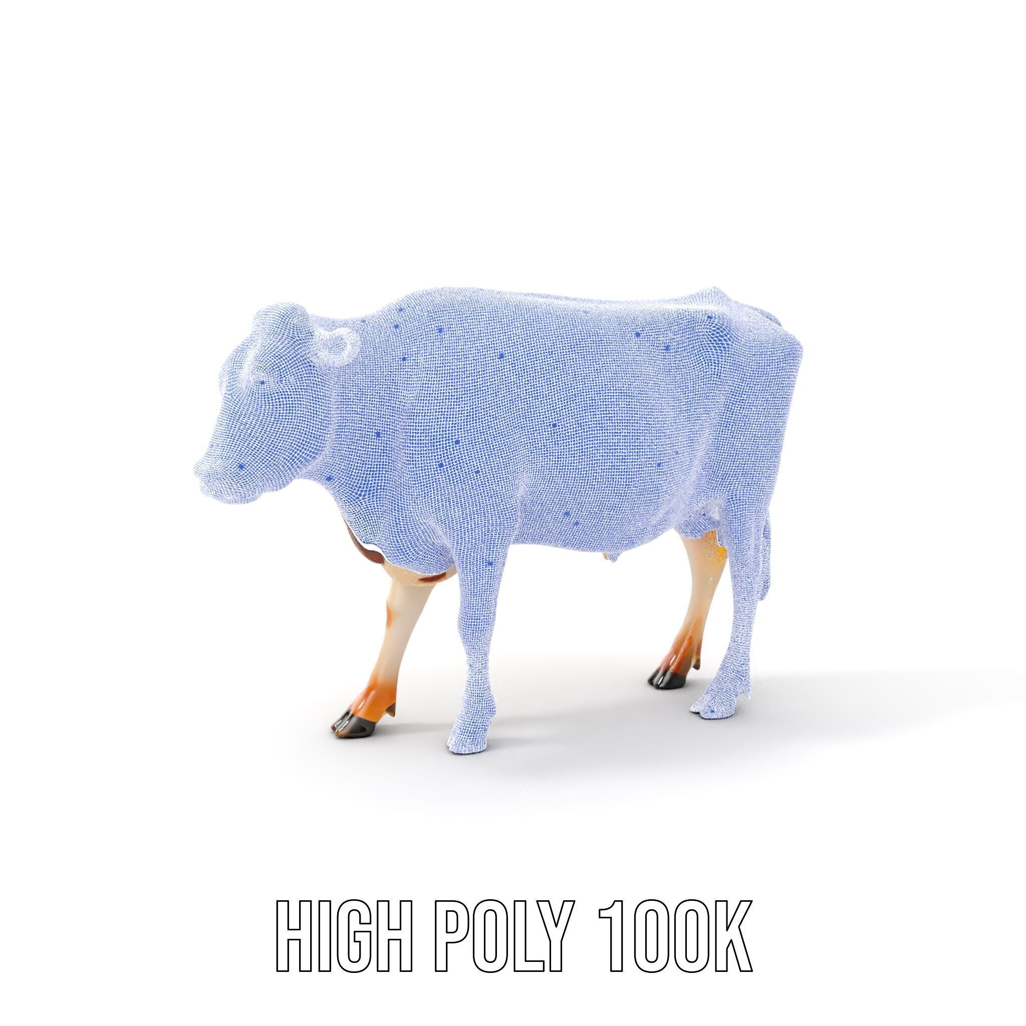Realistic Cow Model Pack Low-poly 3D model_5