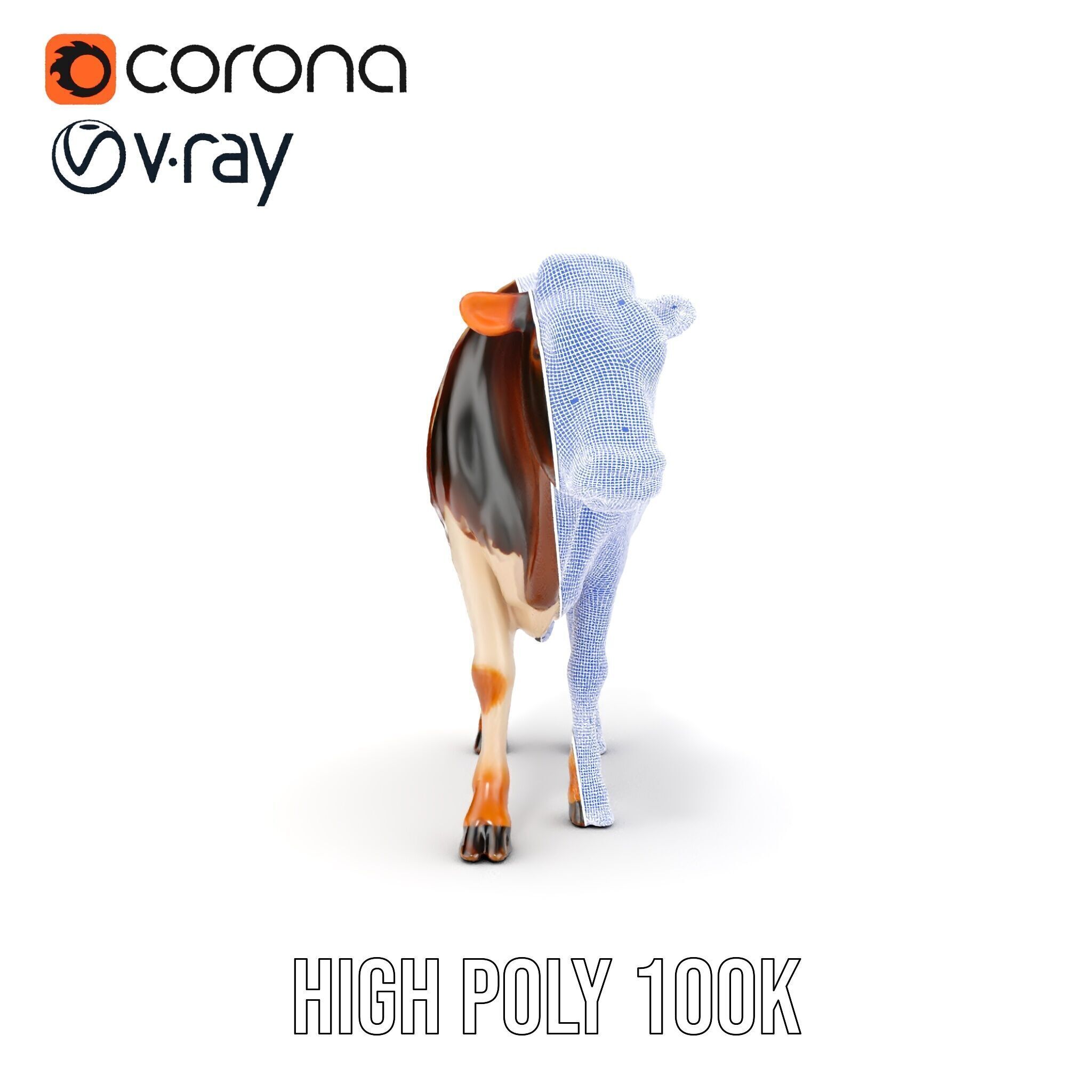 Realistic Cow Model Pack Low-poly 3D model_39