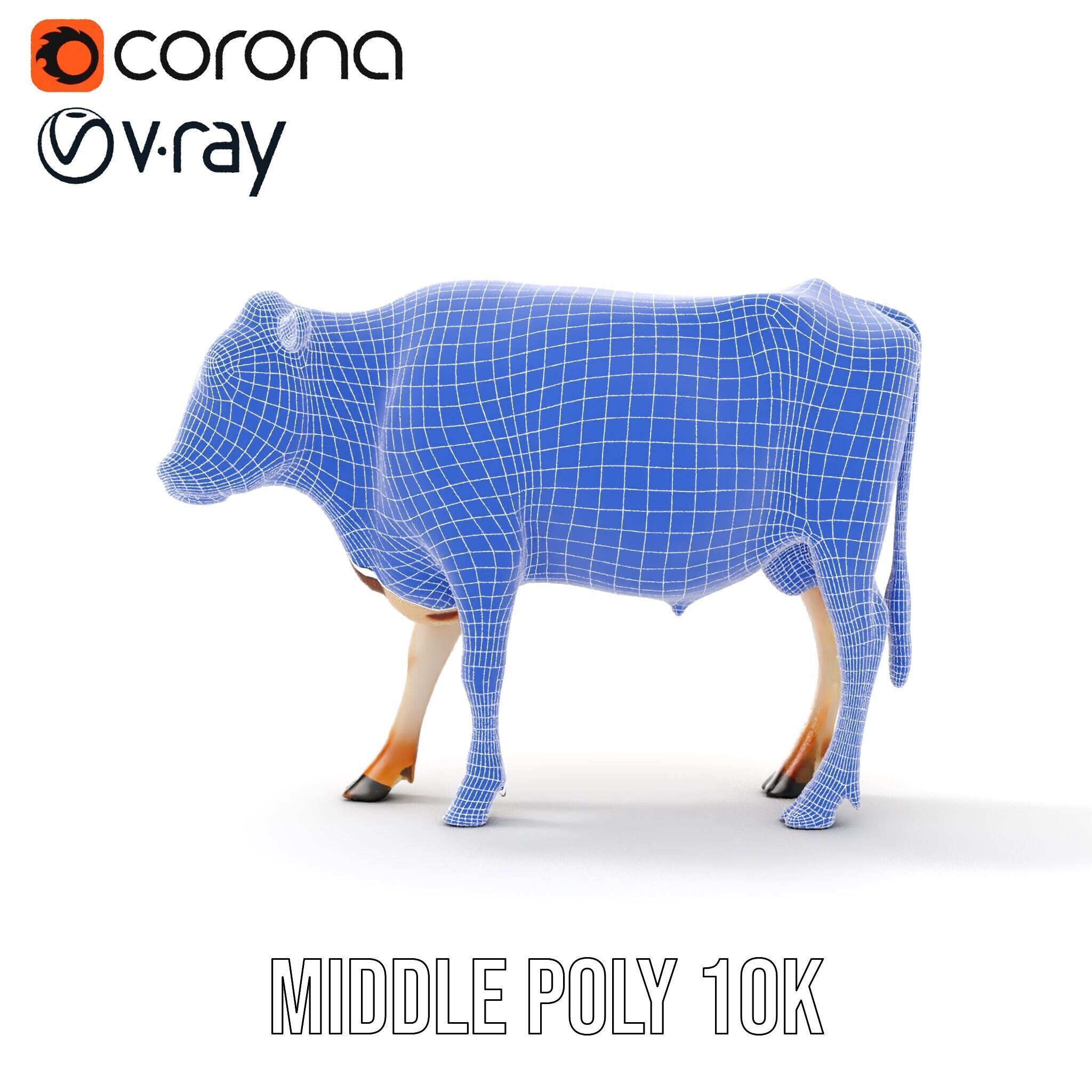 Realistic Cow Model Pack Low-poly 3D model_29