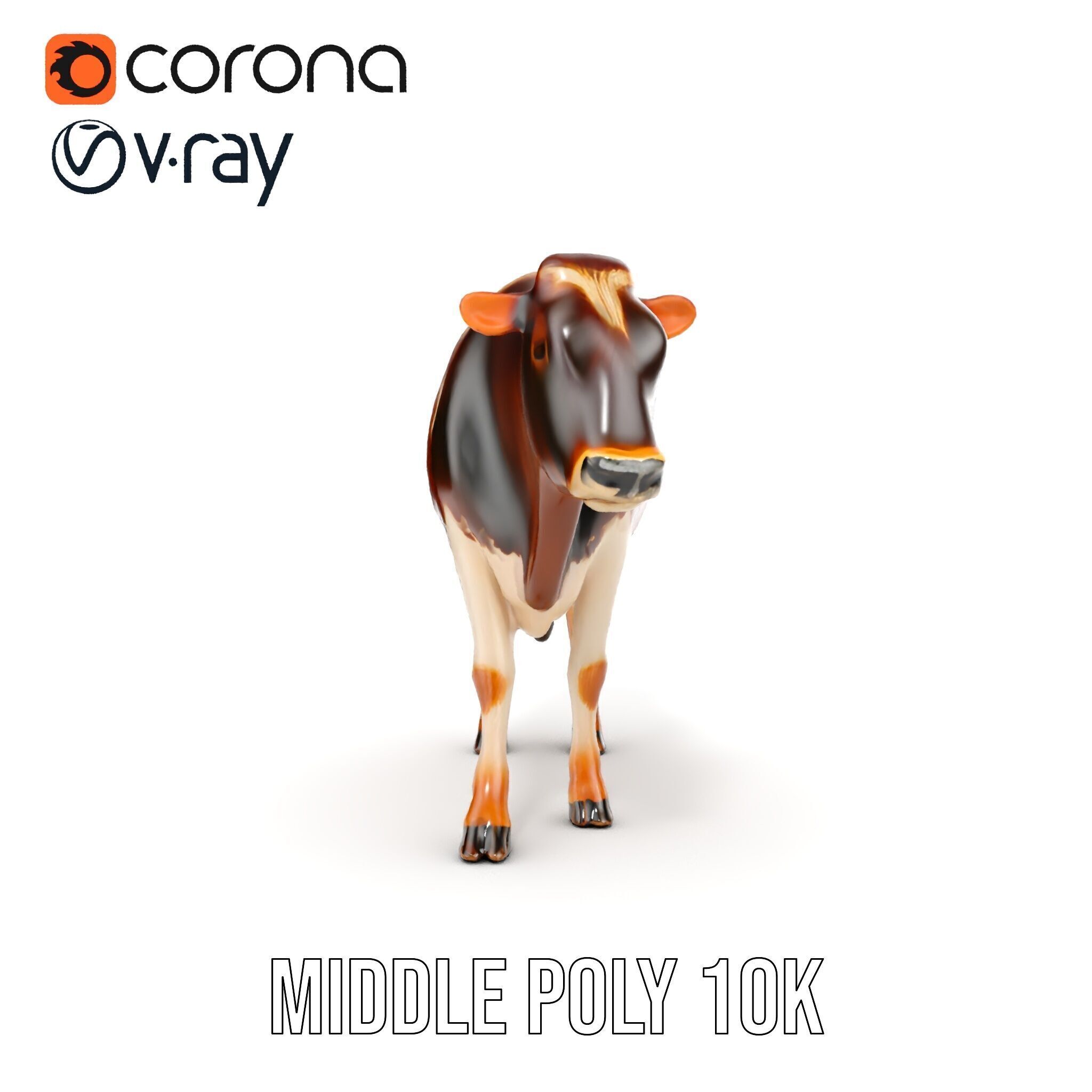 Realistic Cow Model Pack Low-poly 3D model_13