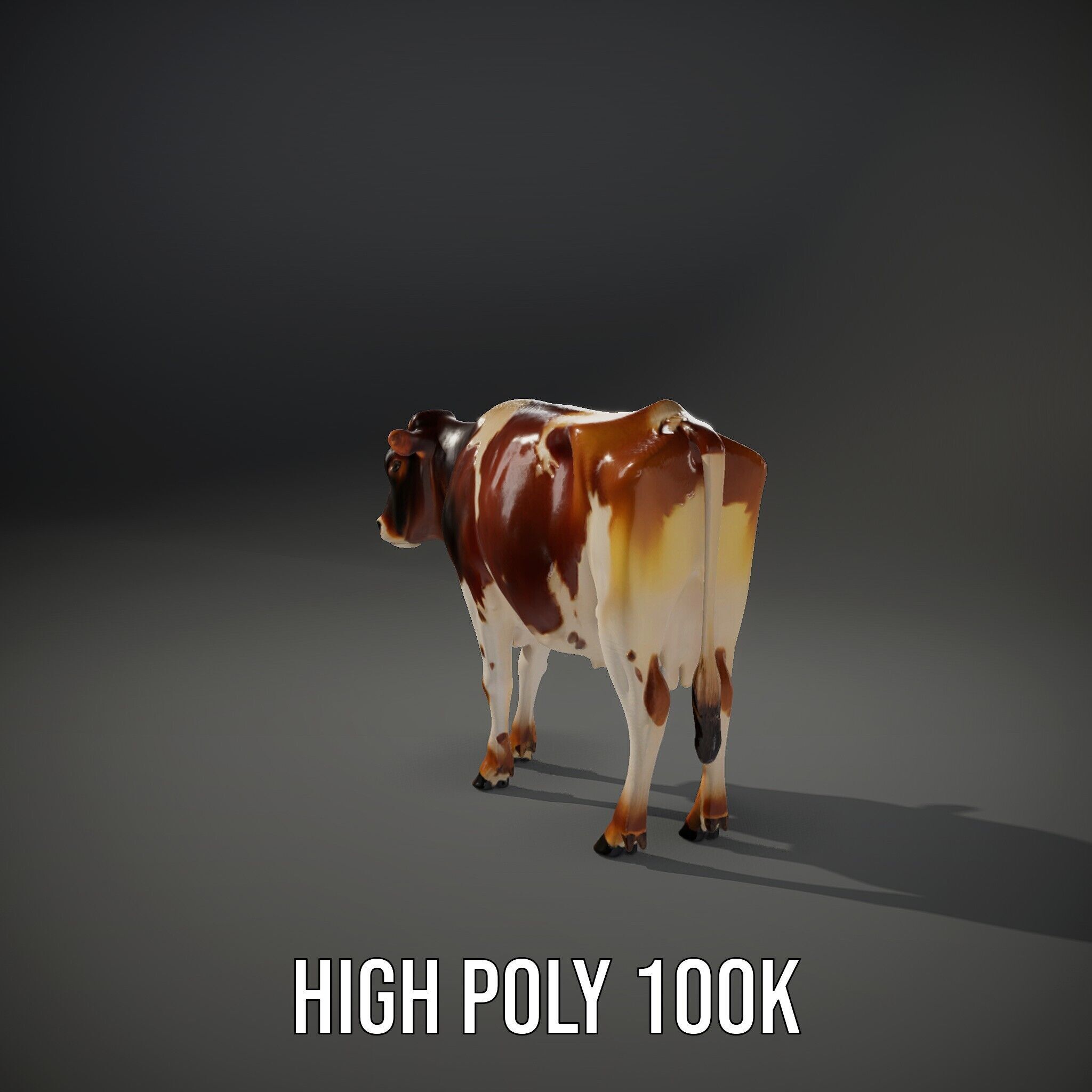 Realistic Cow Model Pack Low-poly 3D model_15