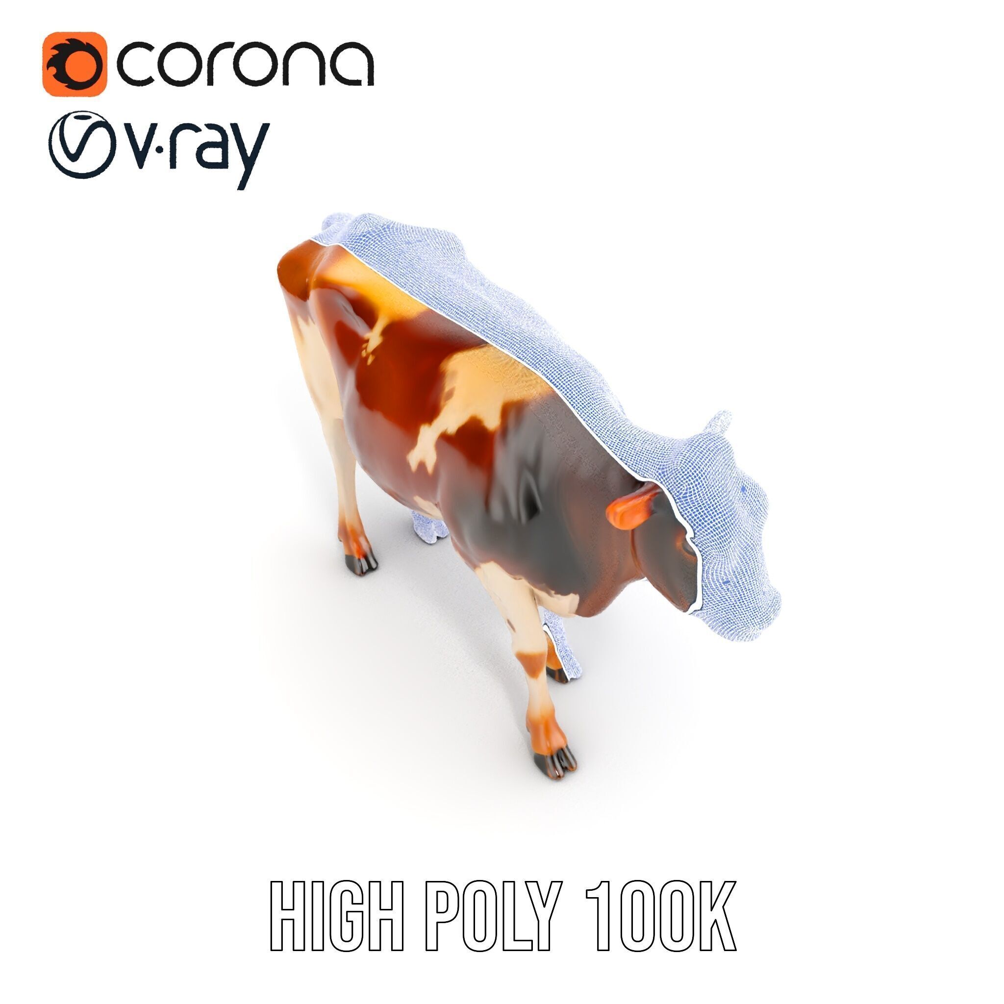 Realistic Cow Model Pack Low-poly 3D model_34