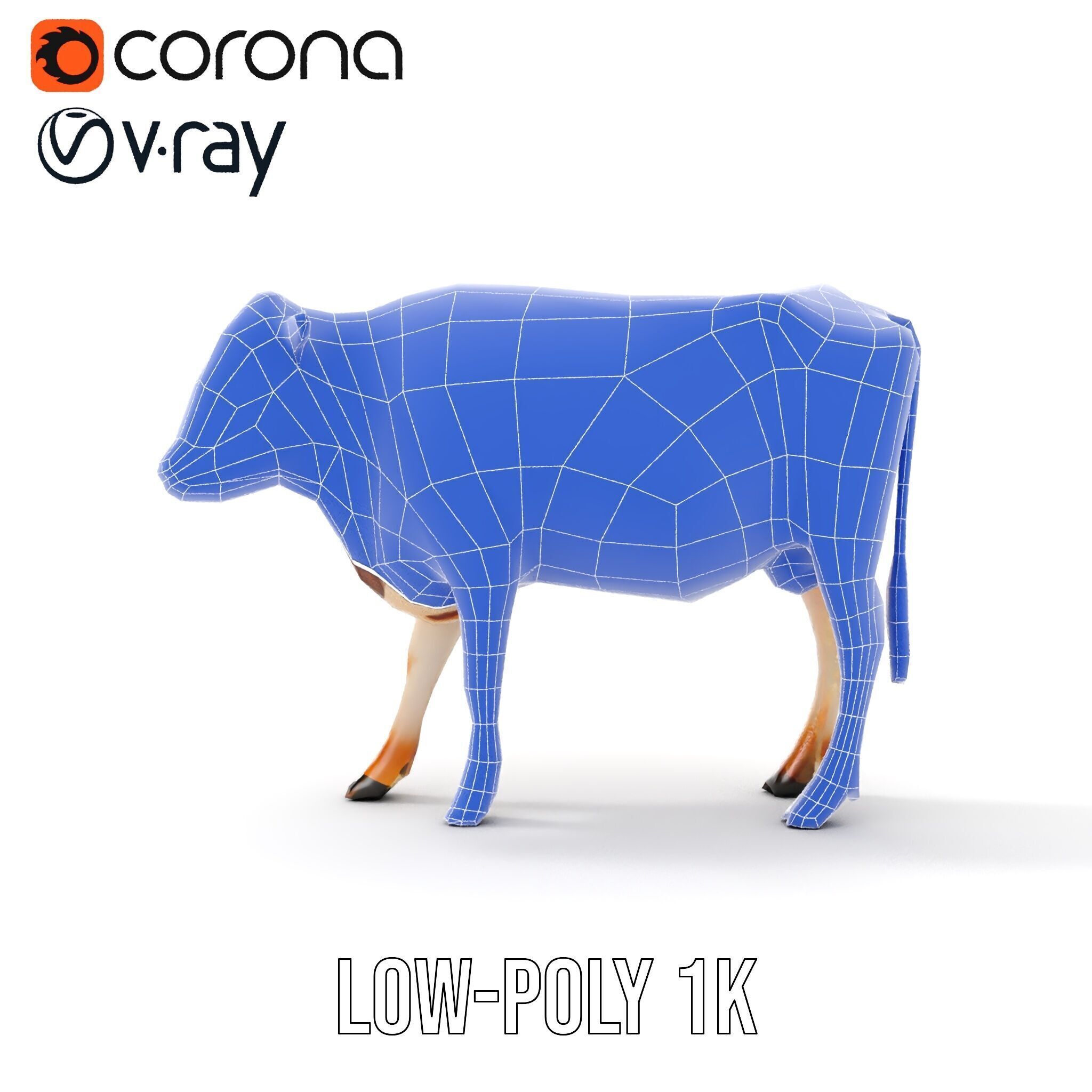 Realistic Cow Model Pack Low-poly 3D model_33