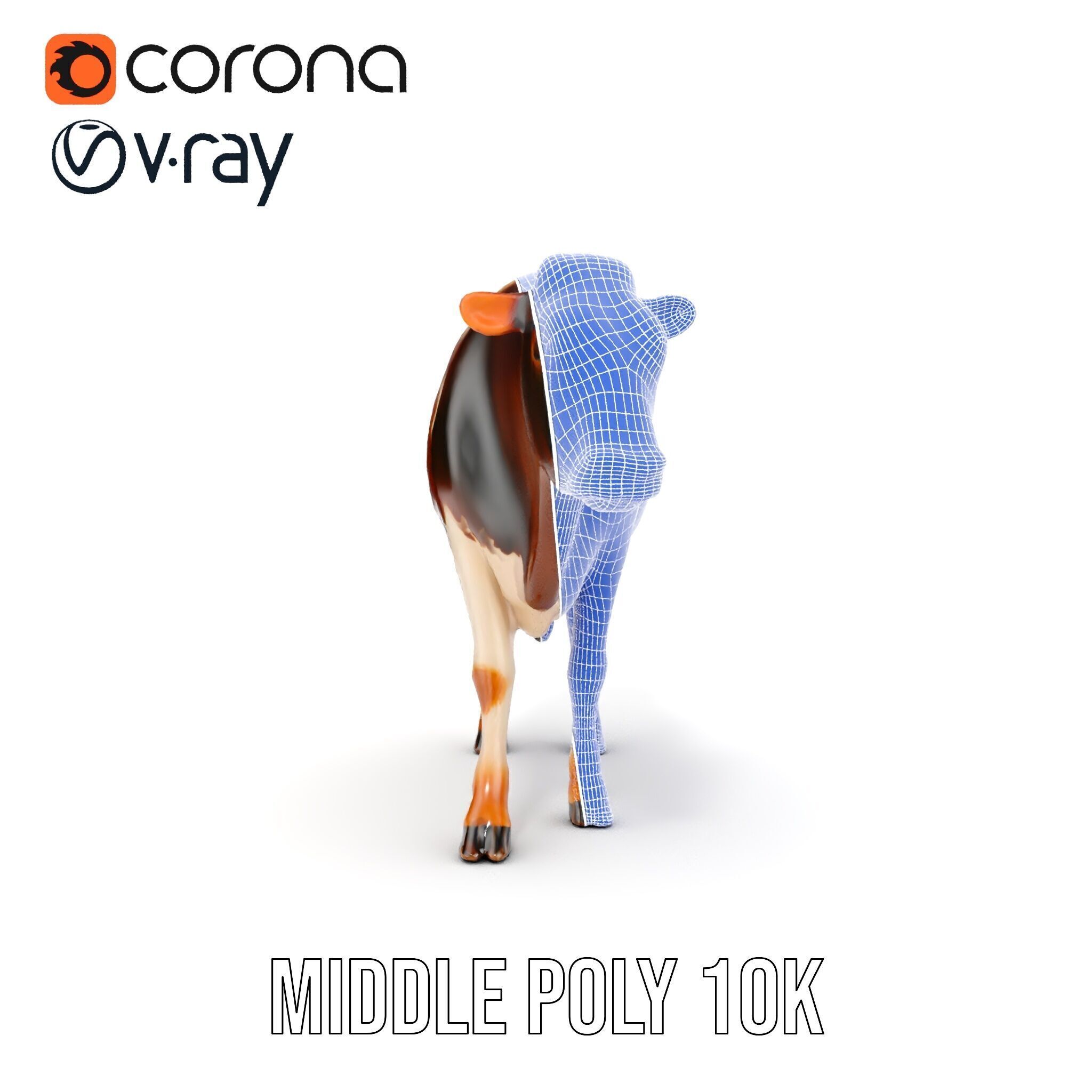 Realistic Cow Model Pack Low-poly 3D model_32