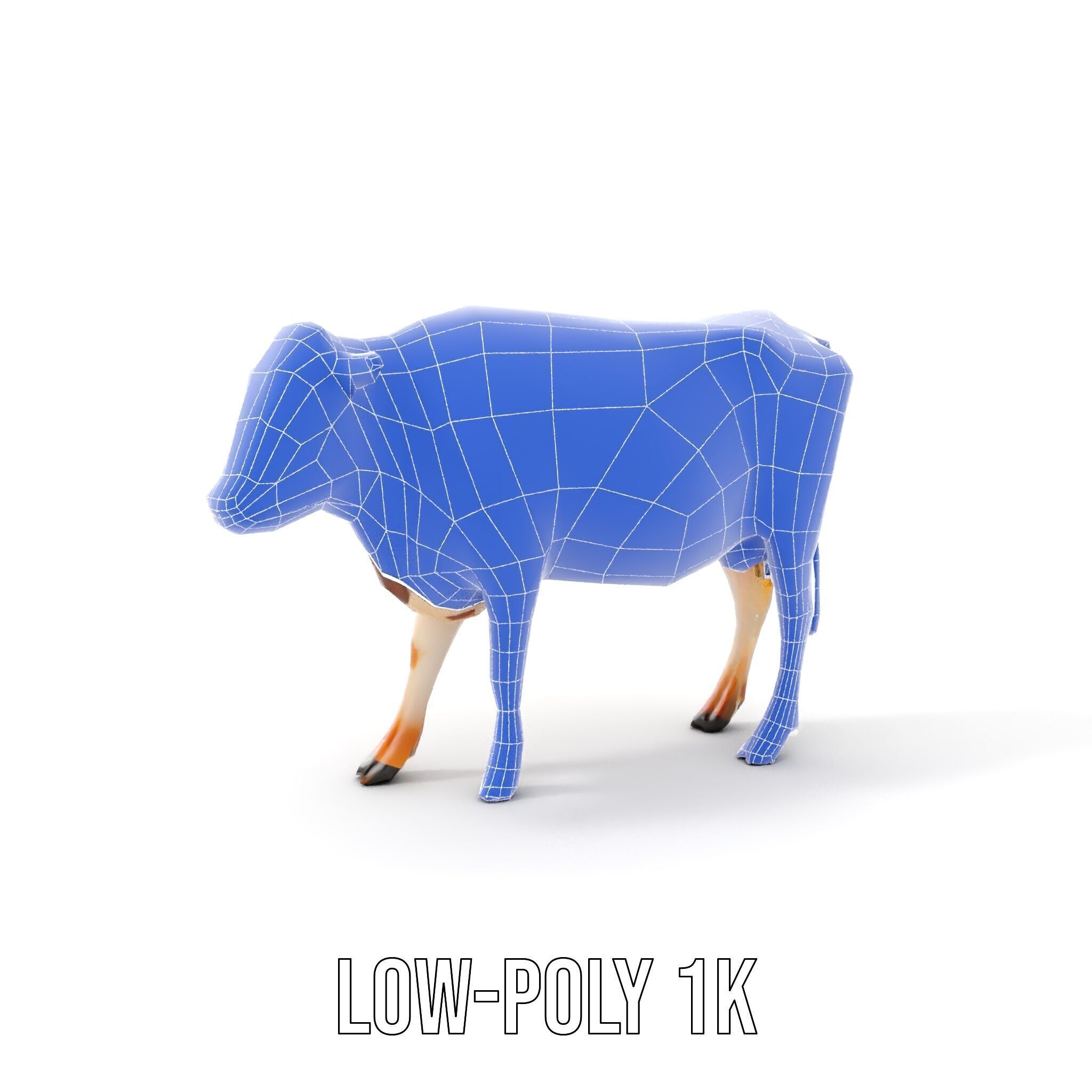 Realistic Cow Model Pack Low-poly 3D model_27