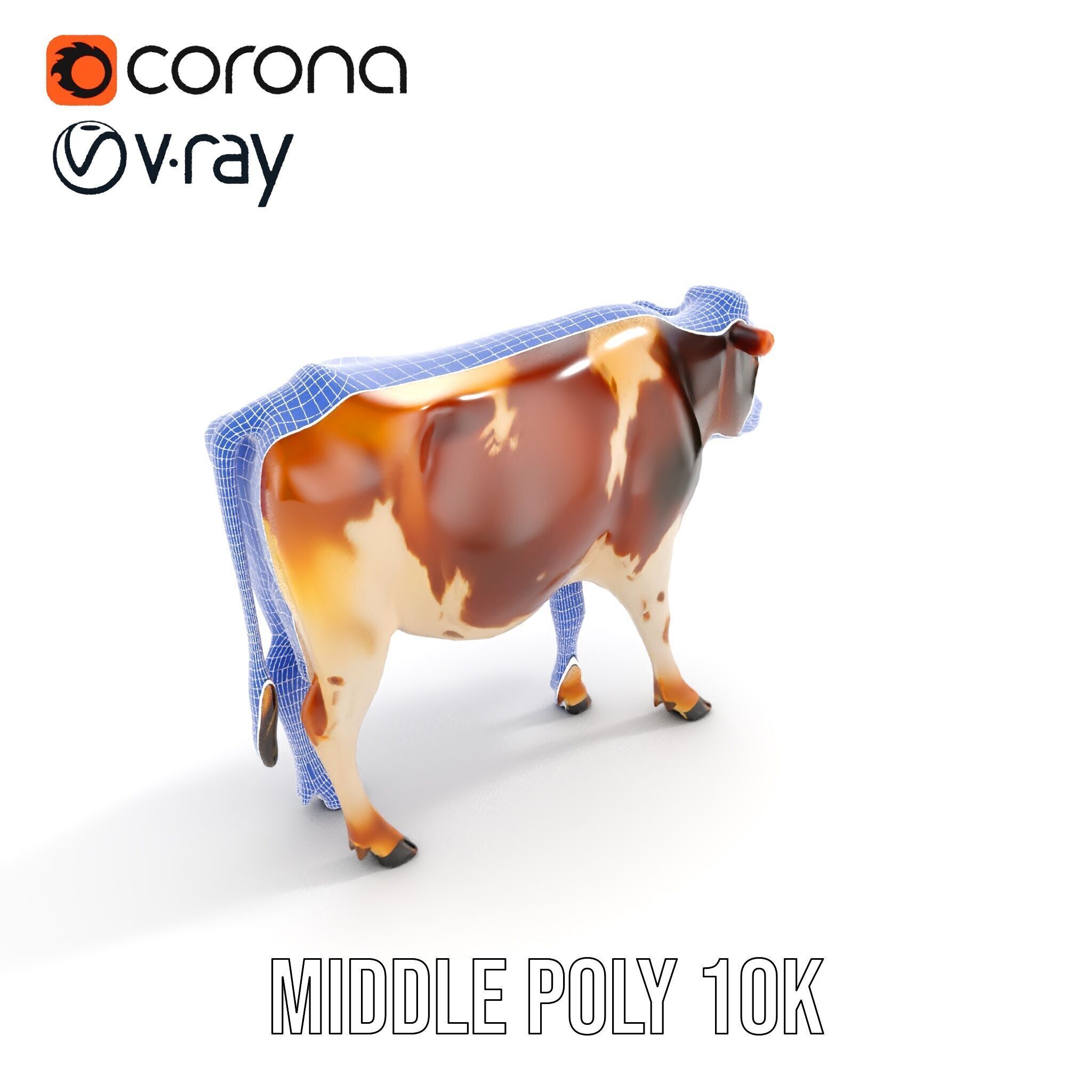 Realistic Cow Model Pack Low-poly 3D model_21