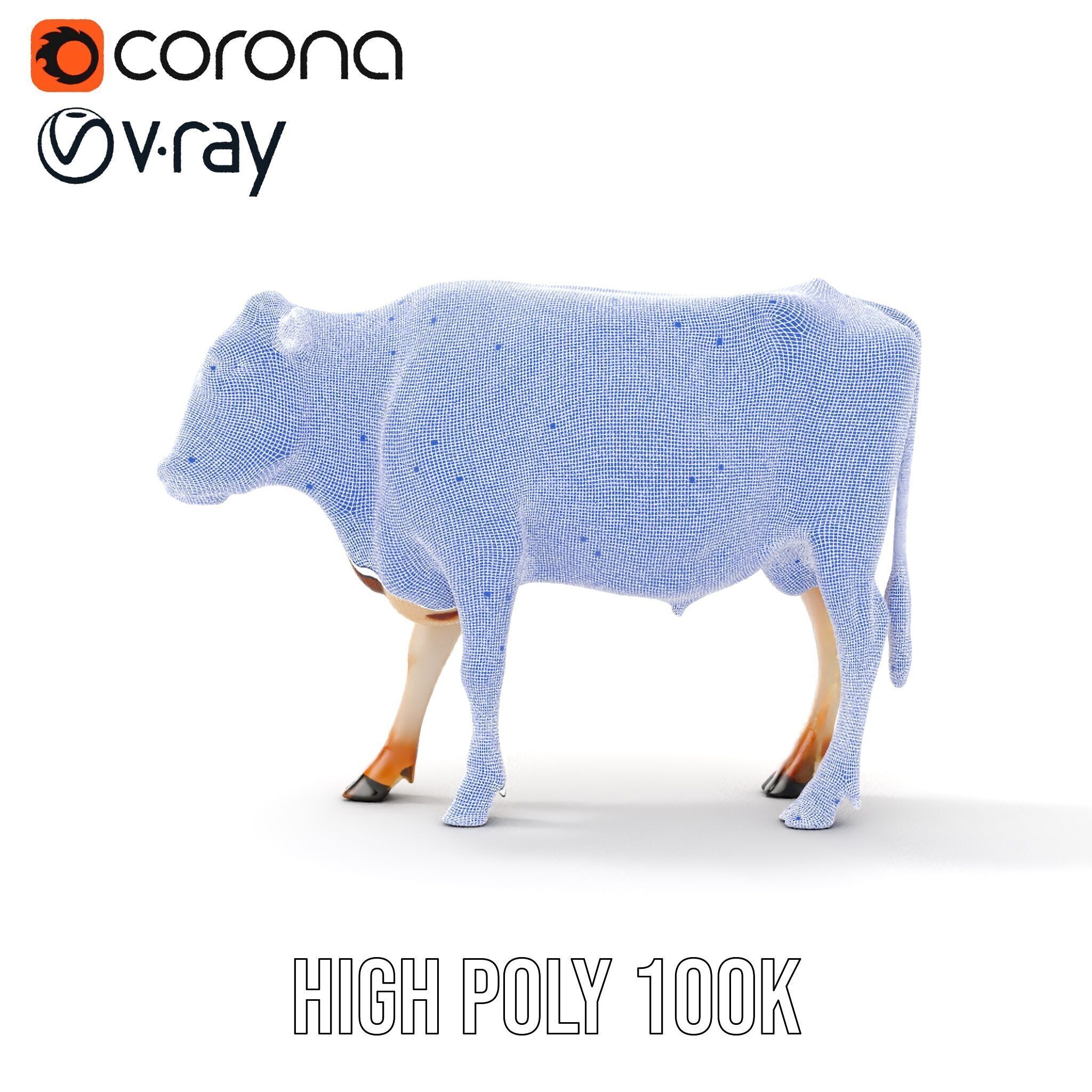 Realistic Cow Model Pack Low-poly 3D model_38