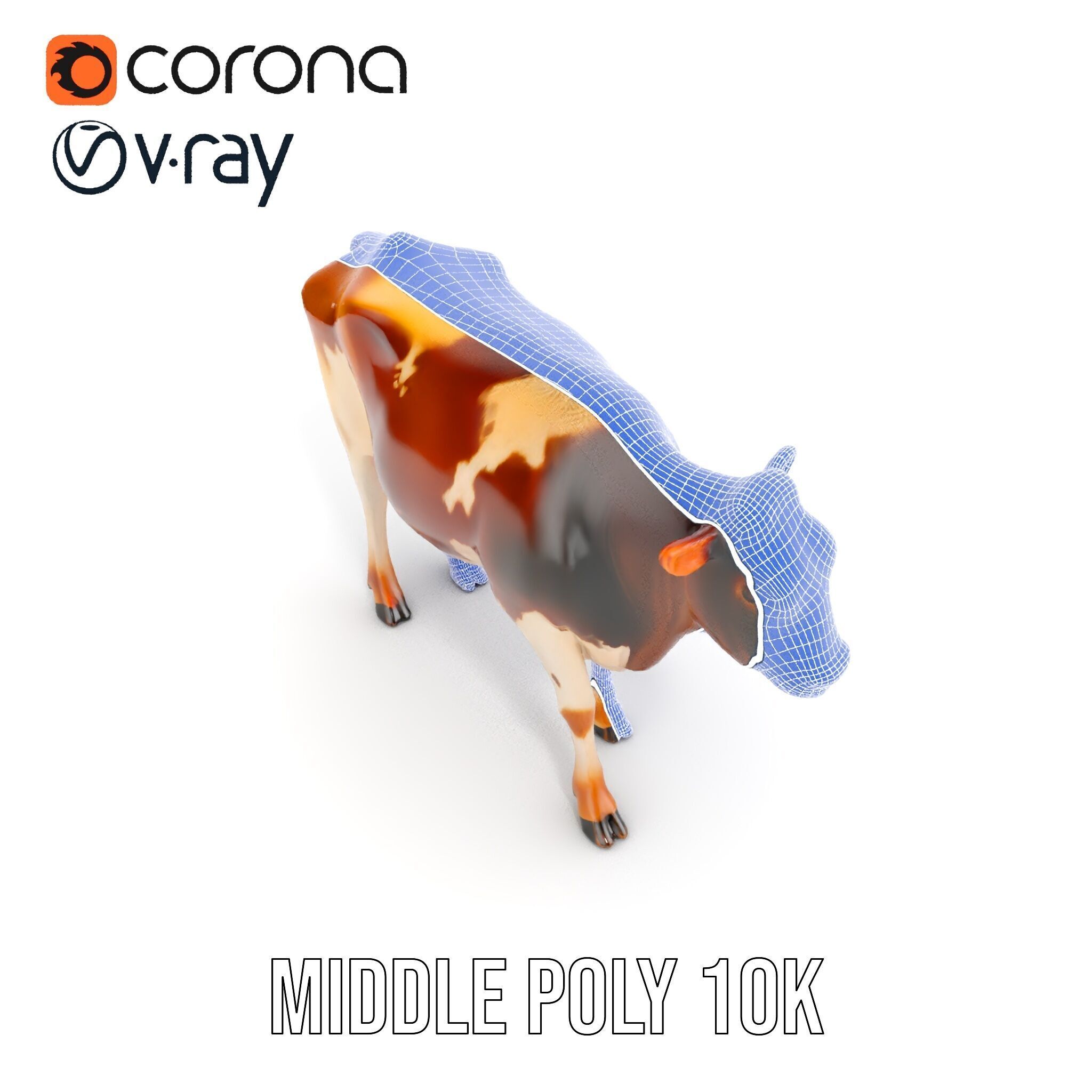 Realistic Cow Model Pack Low-poly 3D model_26