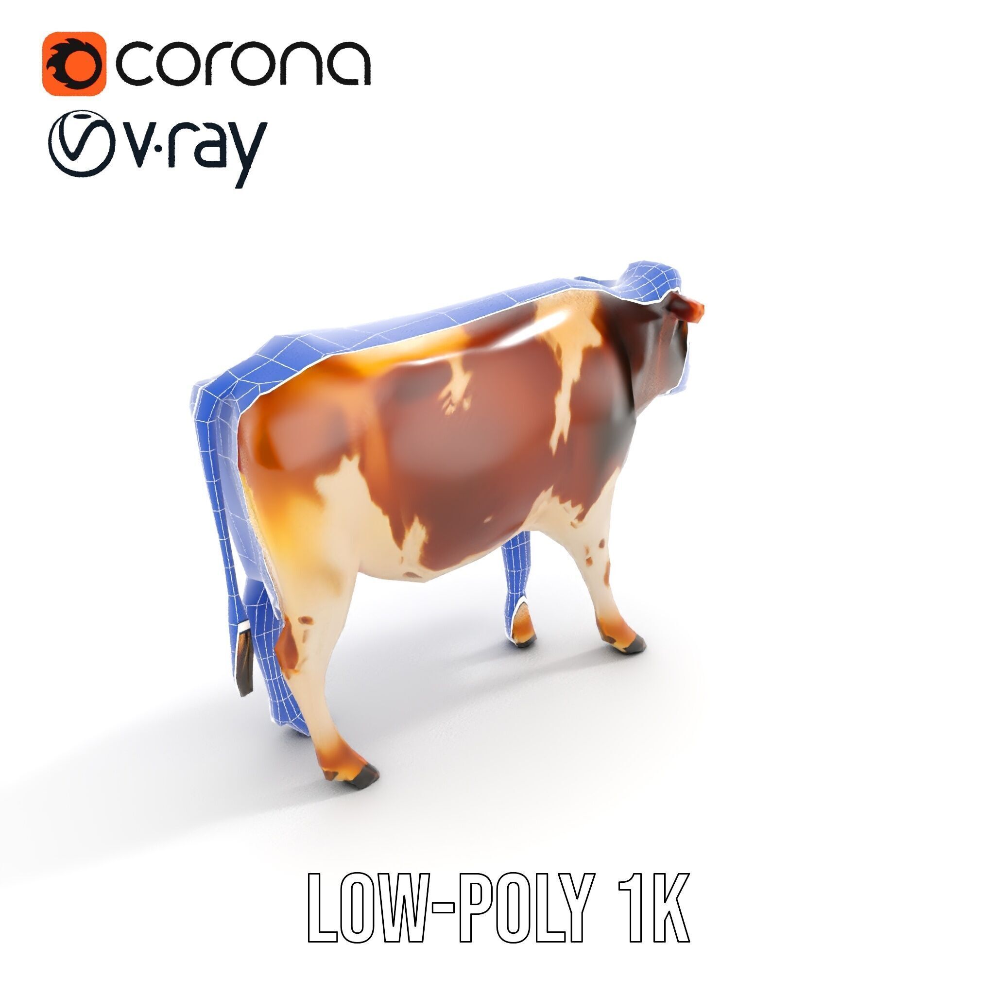 Realistic Cow Model Pack Low-poly 3D model_22