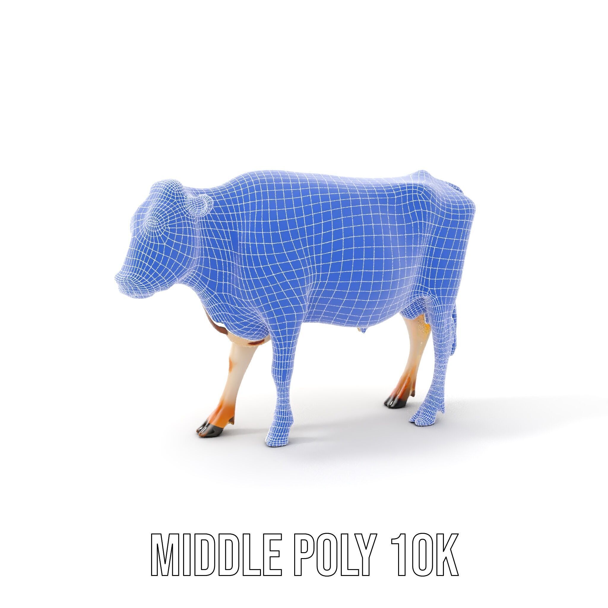Realistic Cow Model Pack Low-poly 3D model_10