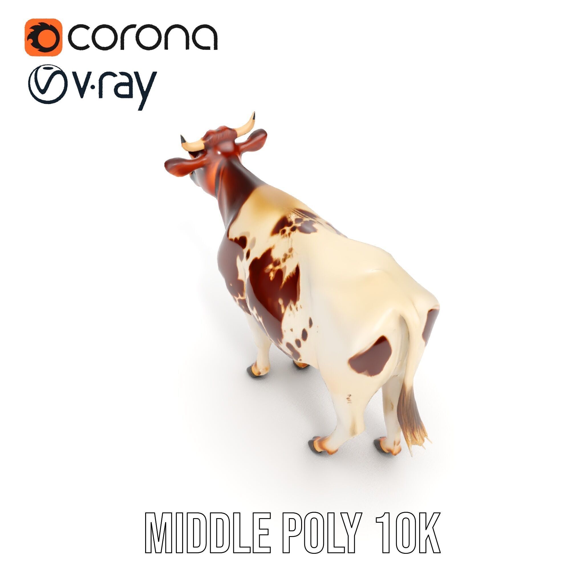 Spotted Dairy Cow D Model Pack Low-poly 3D model_27