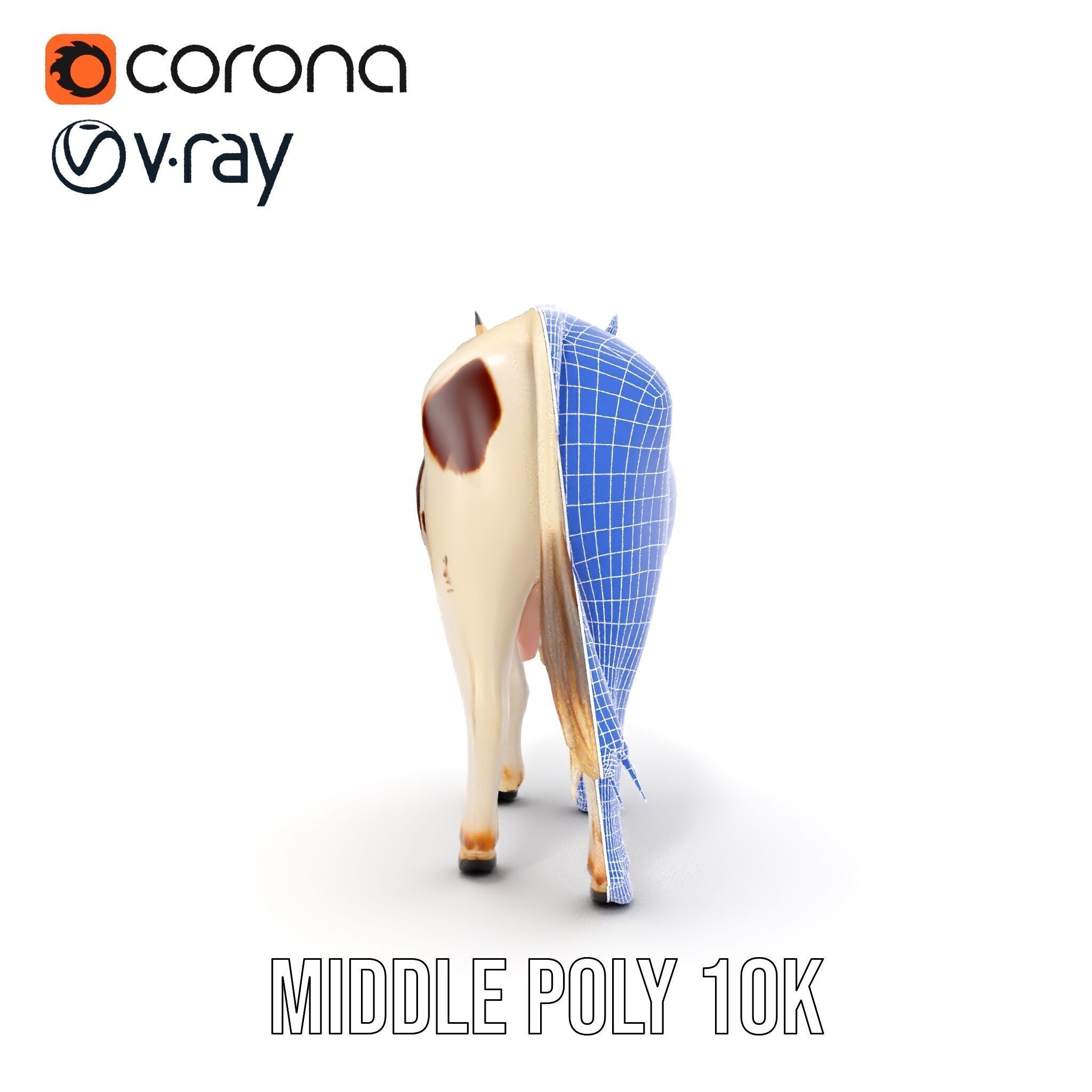 Spotted Dairy Cow D Model Pack Low-poly 3D model_32