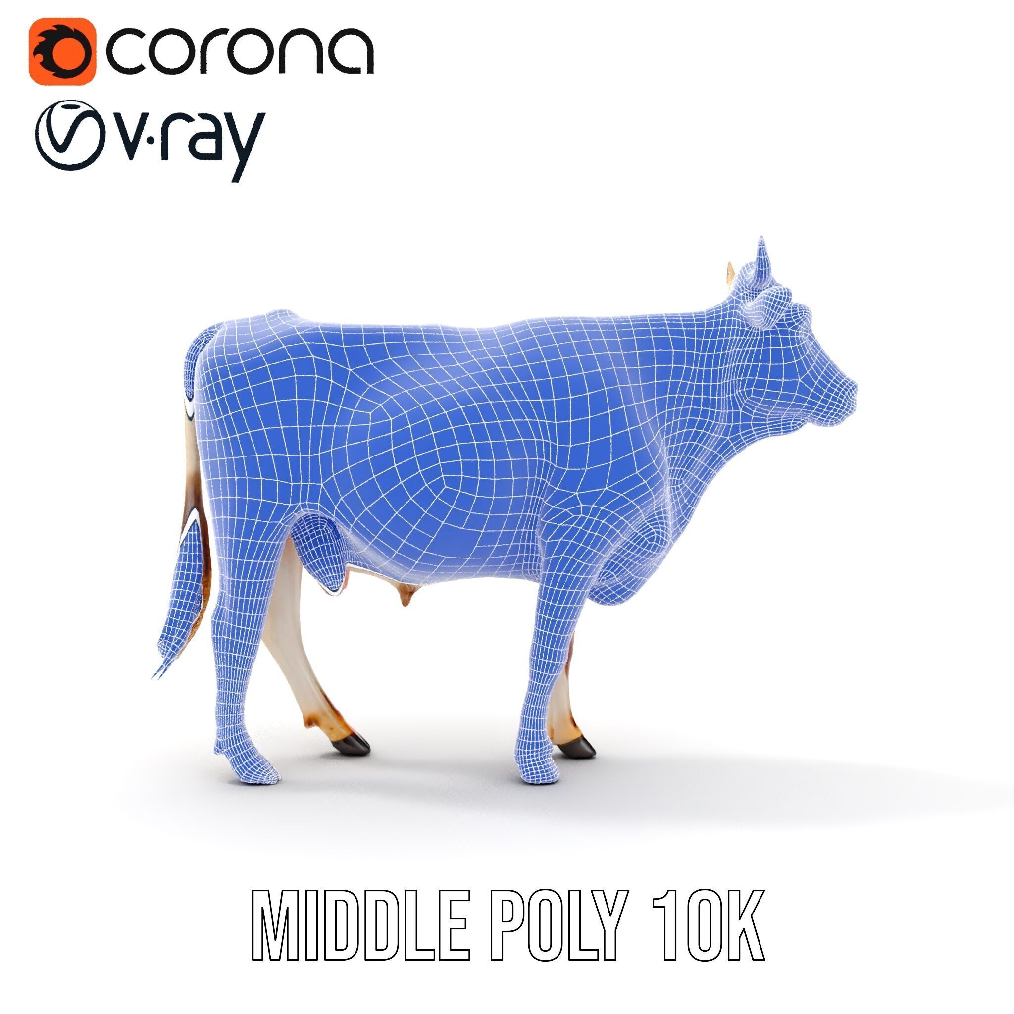 Spotted Dairy Cow D Model Pack Low-poly 3D model_24