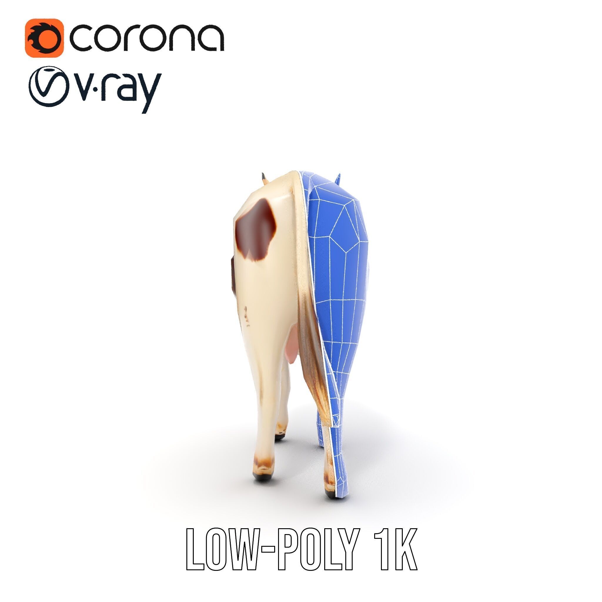 Spotted Dairy Cow D Model Pack Low-poly 3D model_22