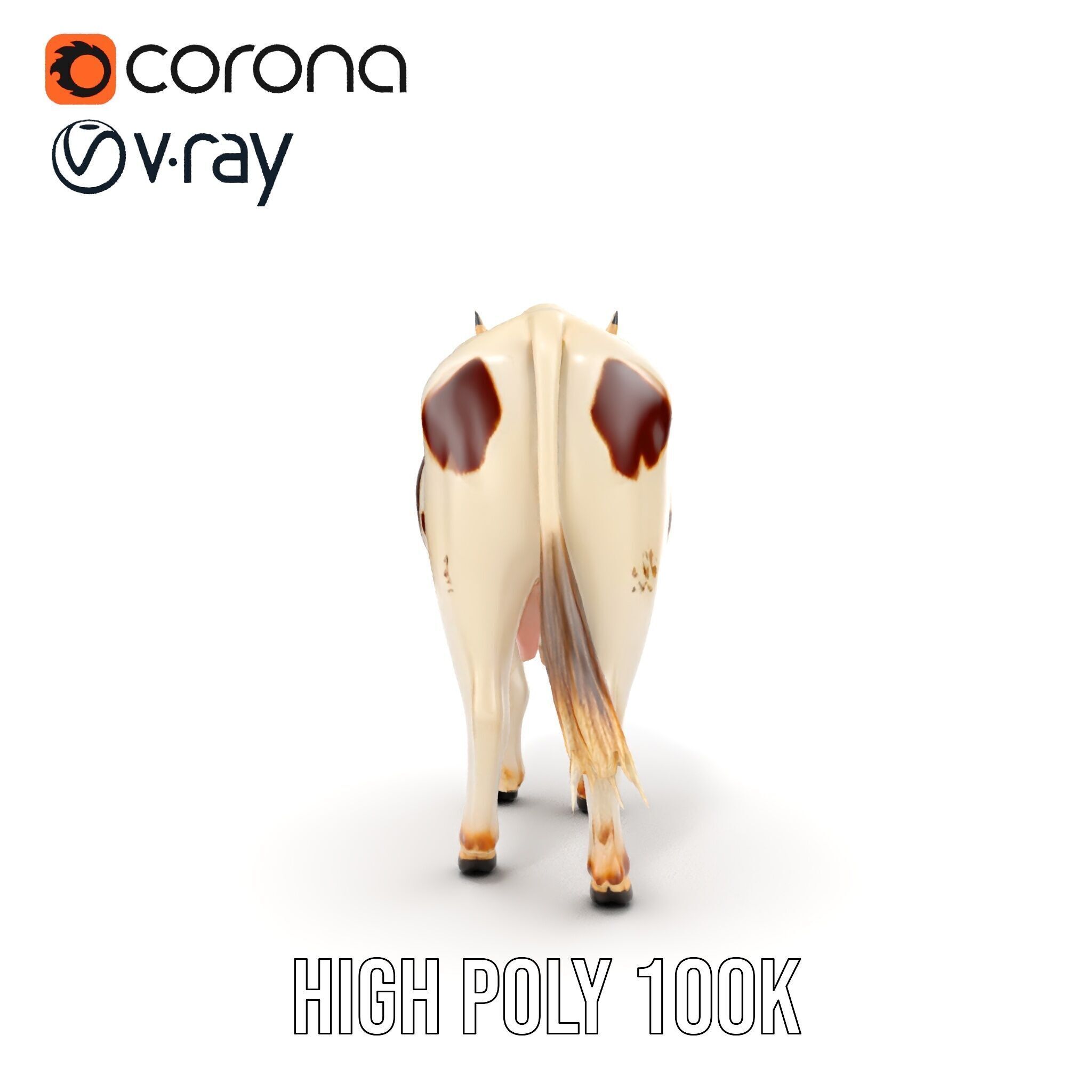 Spotted Dairy Cow D Model Pack Low-poly 3D model_34