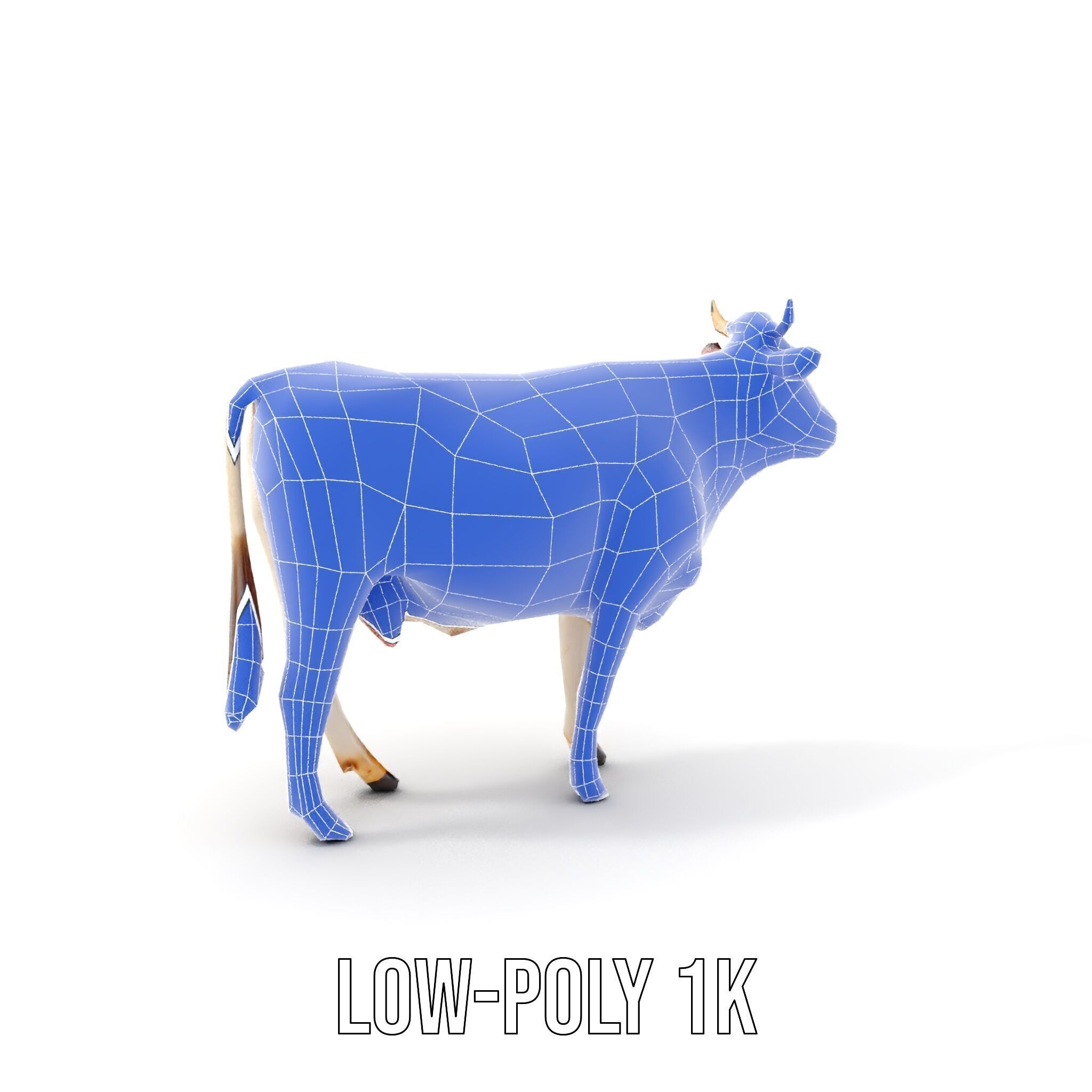 Spotted Dairy Cow D Model Pack Low-poly 3D model_19
