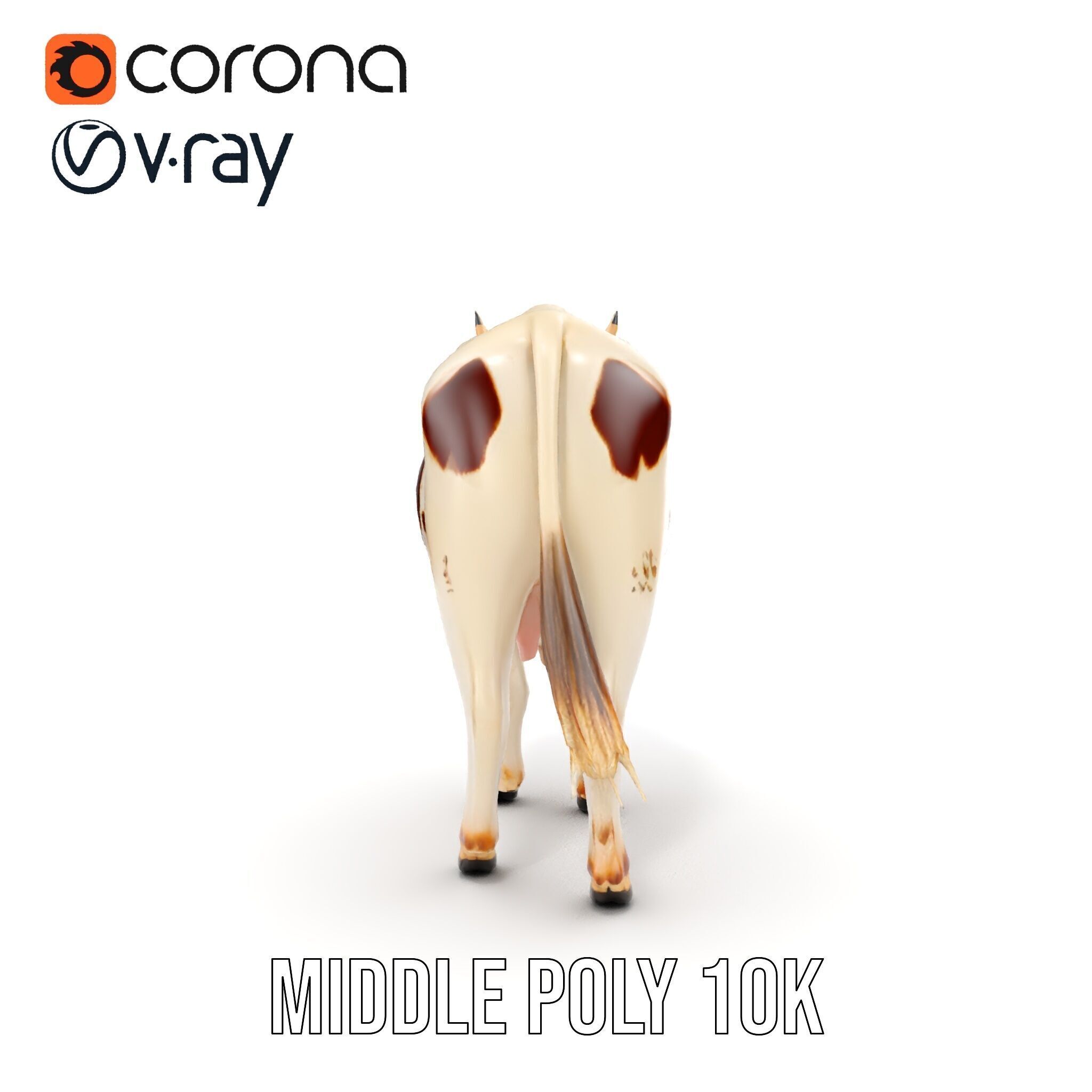 Spotted Dairy Cow D Model Pack Low-poly 3D model_29