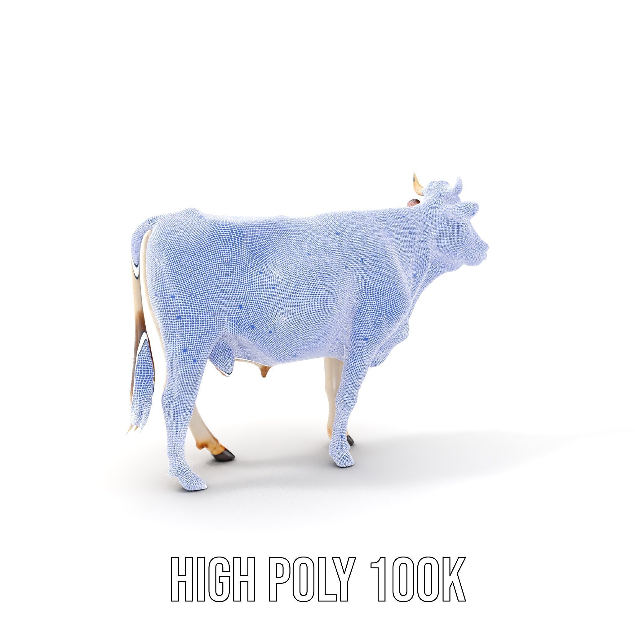 Spotted Dairy Cow D Model Pack Low-poly 3D model_5