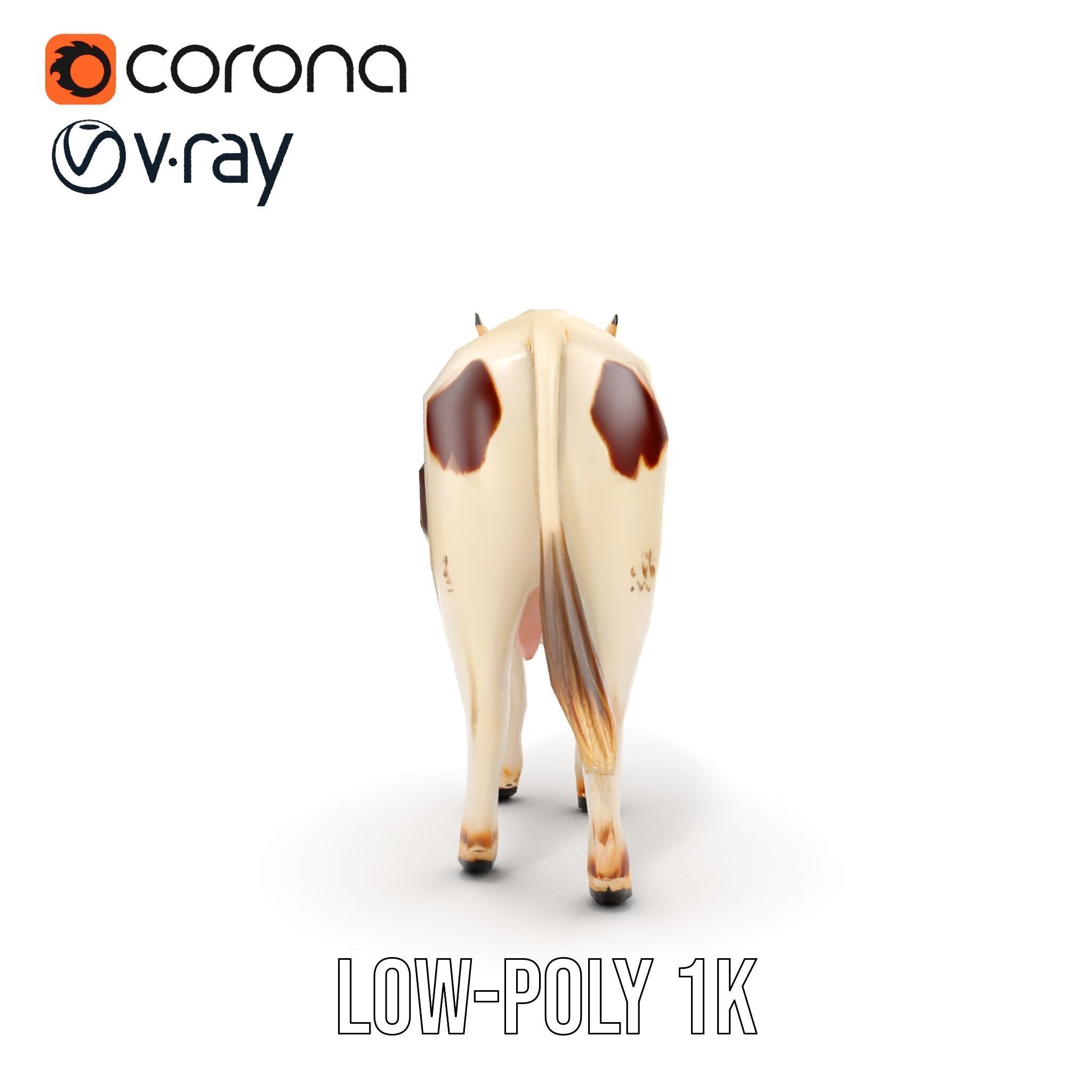 Spotted Dairy Cow D Model Pack Low-poly 3D model_28