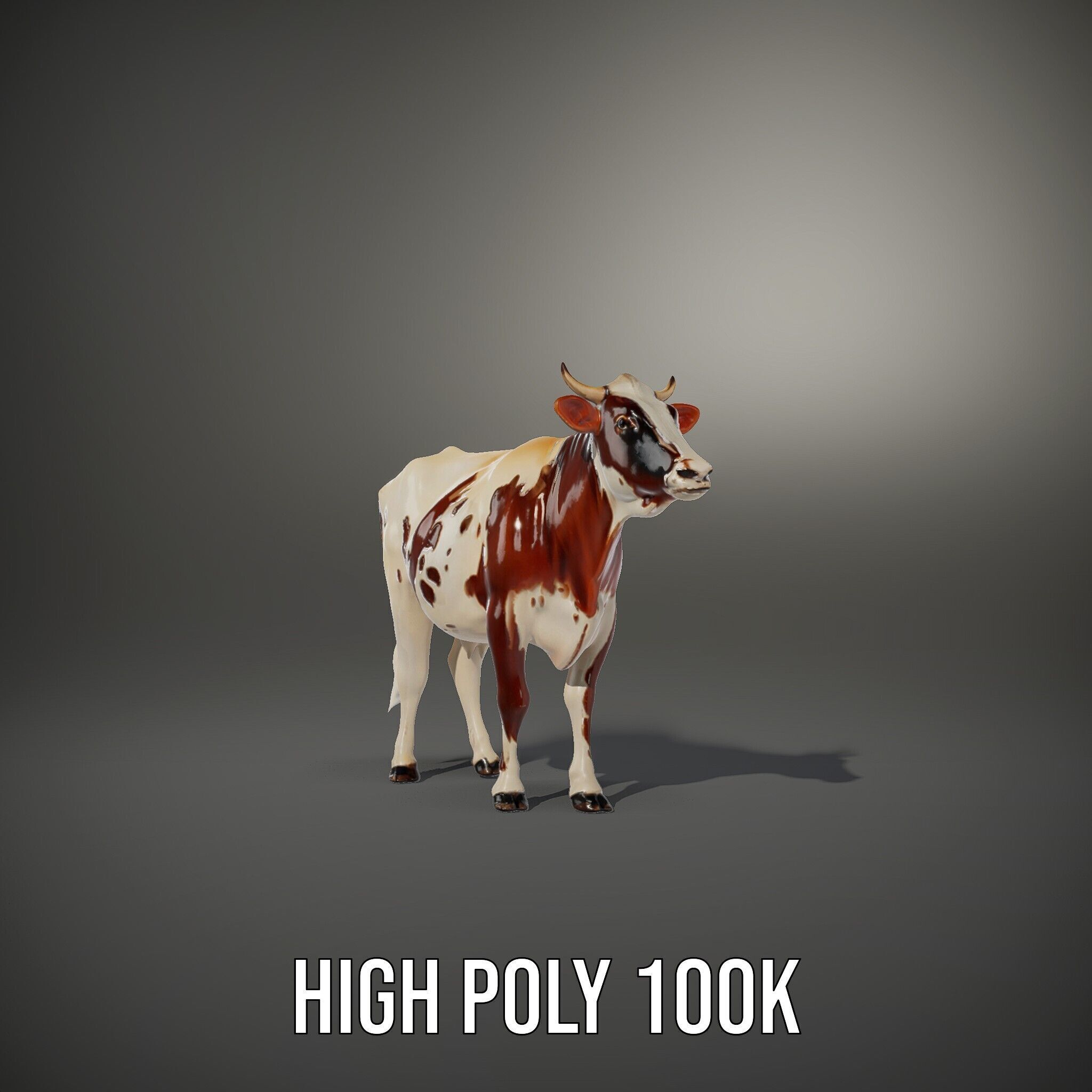 Detailed Cow Model Pack for Production Rendering Low-poly 3D model_14