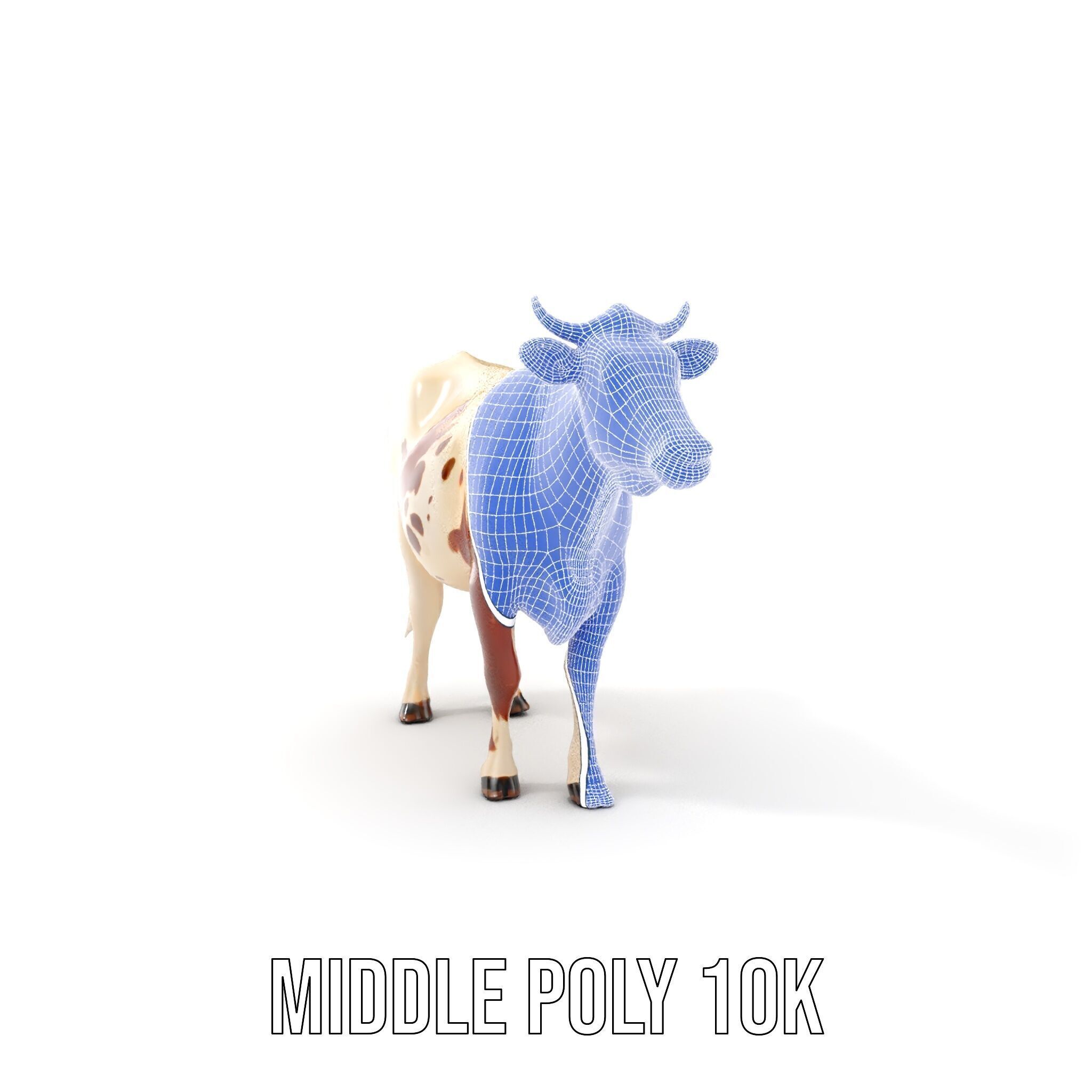 Detailed Cow Model Pack for Production Rendering Low-poly 3D model_19
