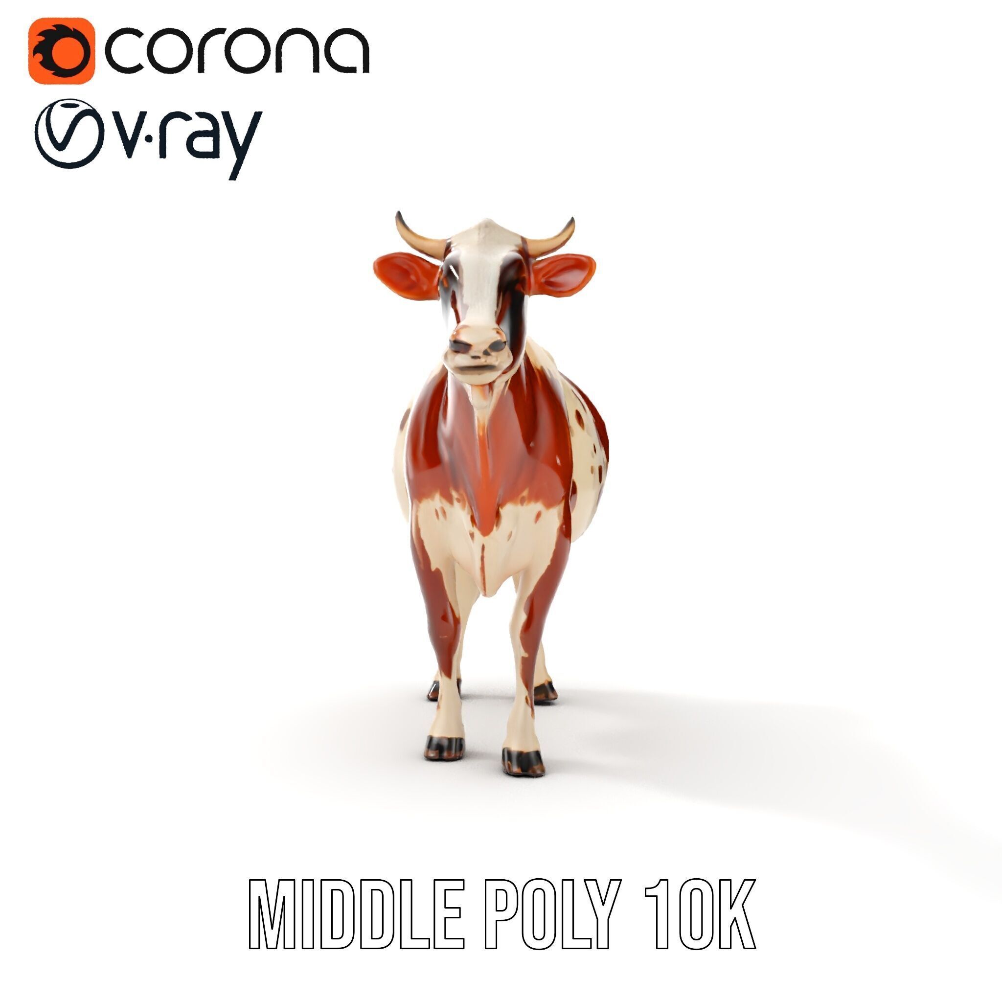 Detailed Cow Model Pack for Production Rendering Low-poly 3D model_6