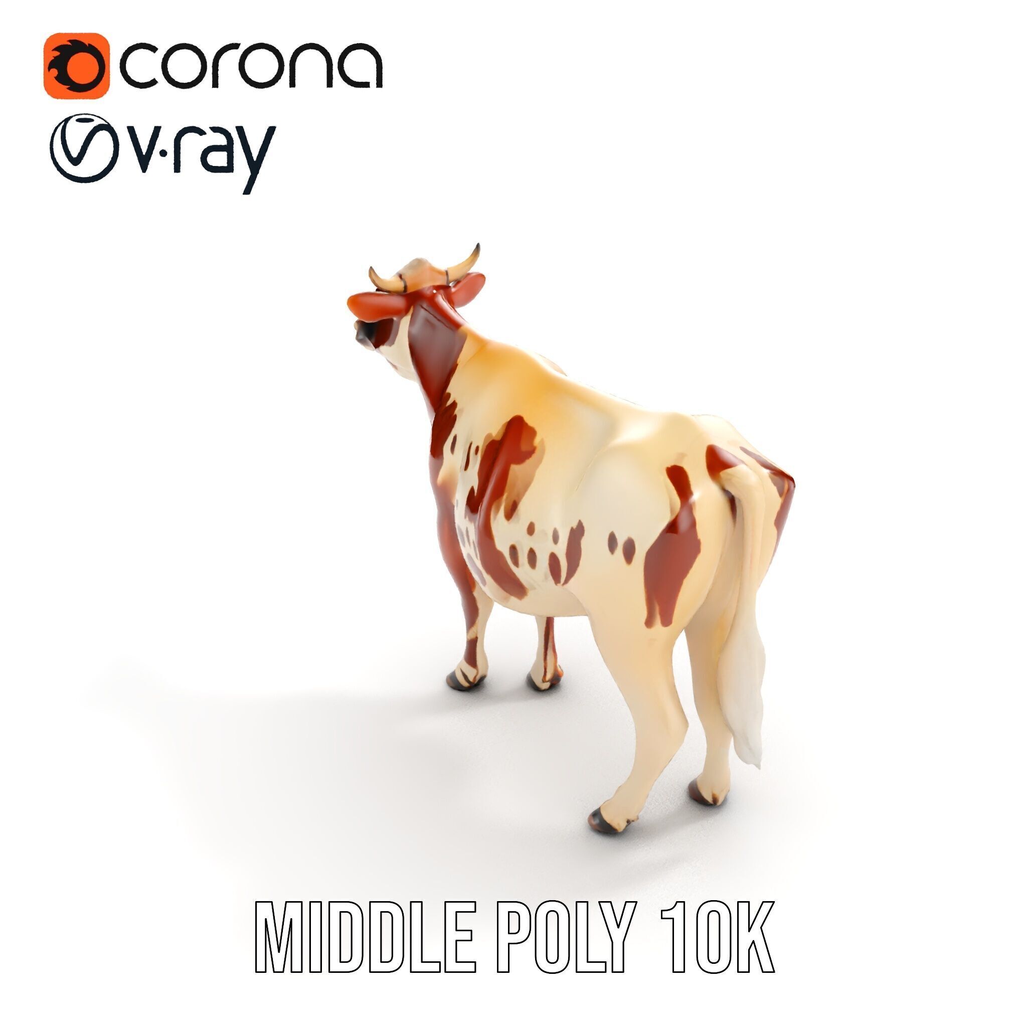 Detailed Cow Model Pack for Production Rendering Low-poly 3D model_12