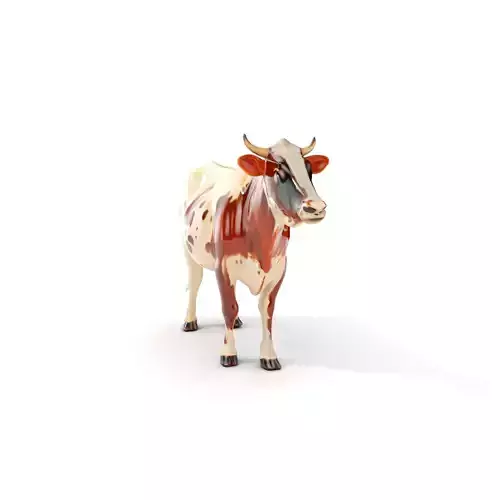 Detailed Cow Model Pack for Production Rendering Low-poly 3D model