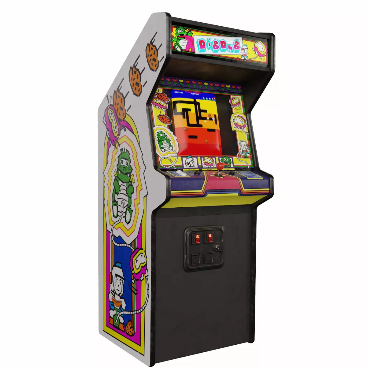 DigDug Arcade Cabinet Retro Low-poly 3D model_0