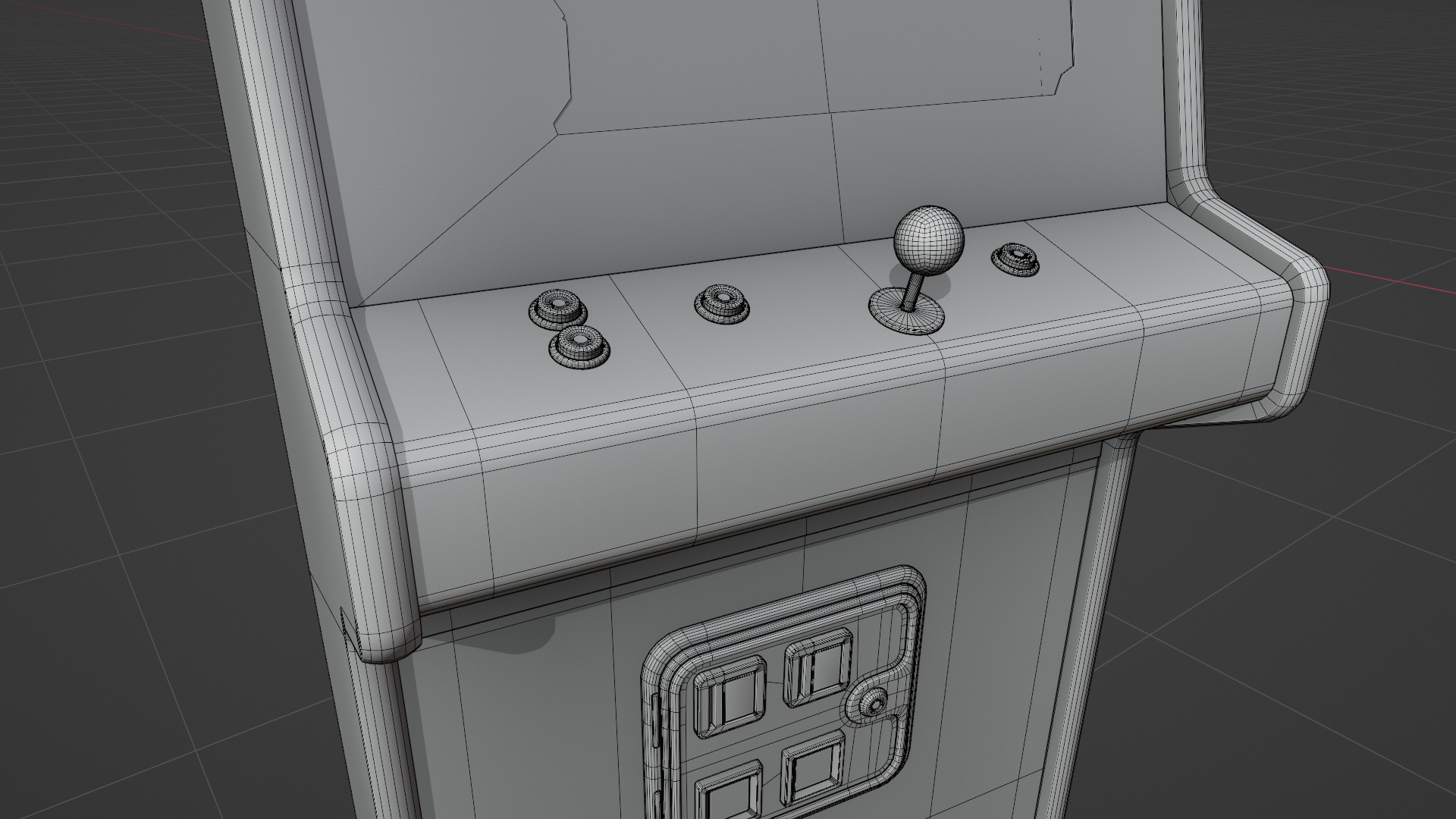 DigDug Arcade Cabinet Retro Low-poly 3D model_6