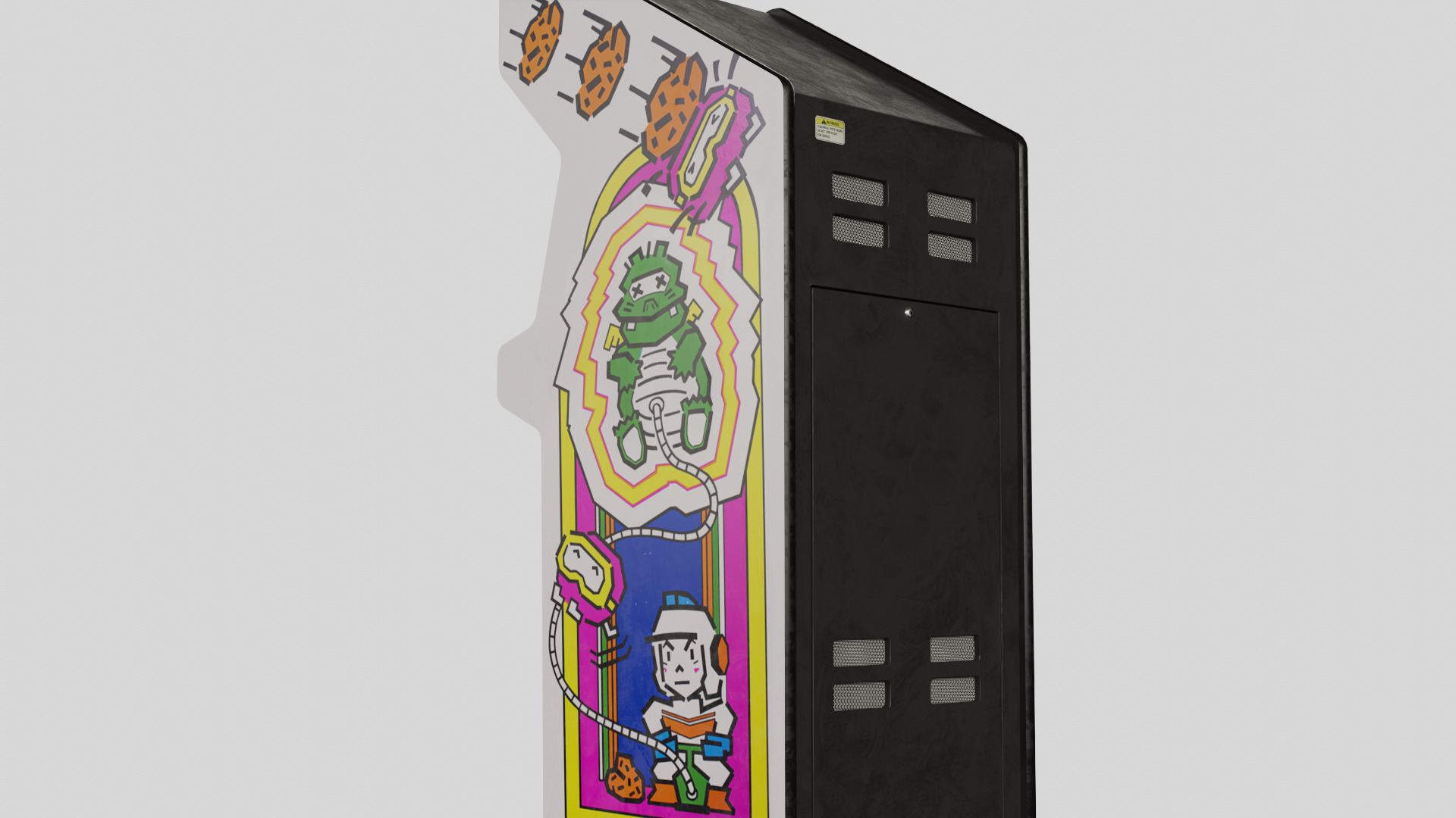 DigDug Arcade Cabinet Retro Low-poly 3D model_3