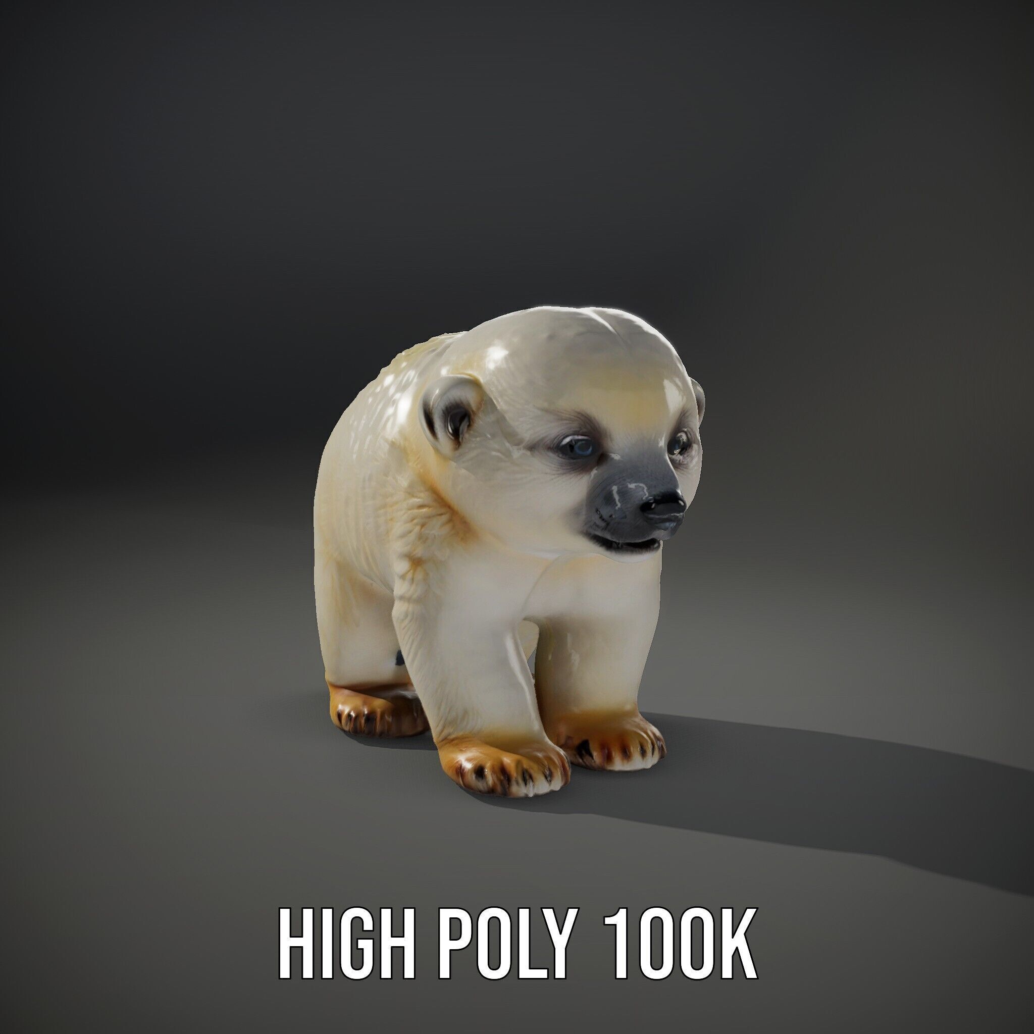 Adorable Polar Bear Cub D Model Pack Low-poly 3D model_15