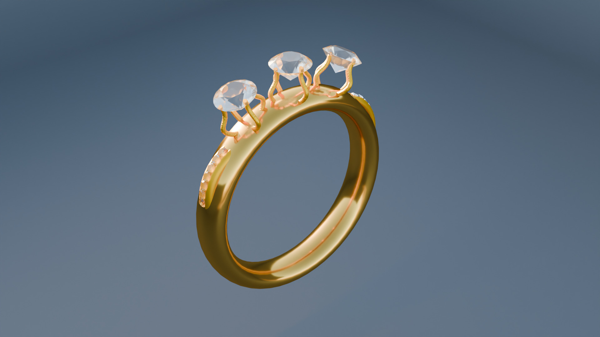 RING GOLD AND SILVER Low-poly 3D model_4