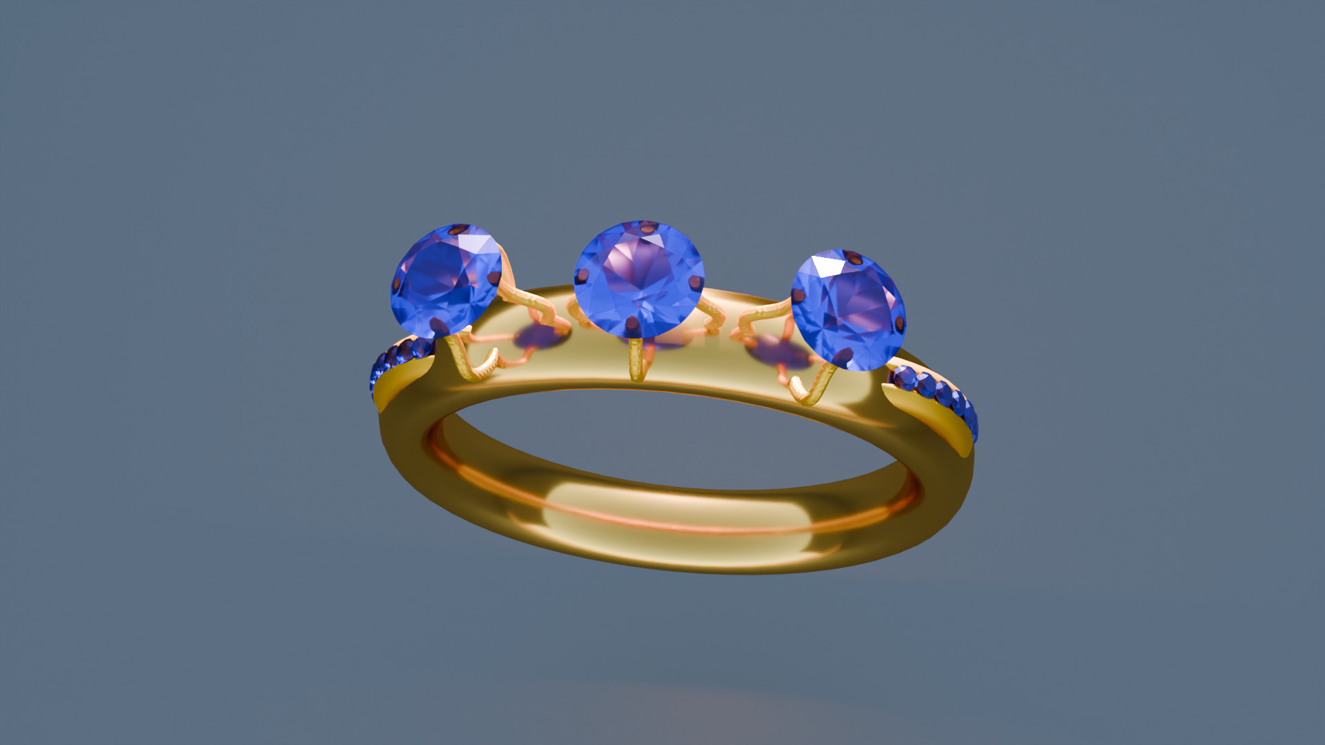 RING GOLD AND SILVER Low-poly 3D model_1