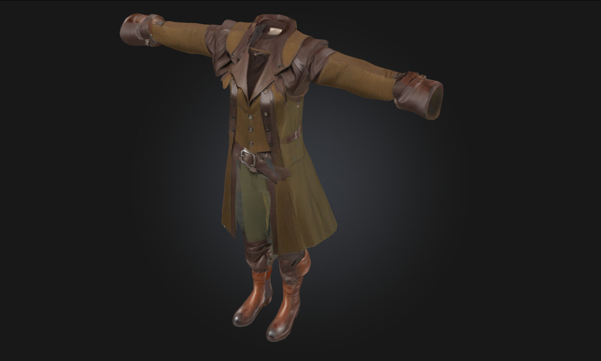 Pirate Outfit Render Stylized Buccaneer Clothing  3D model_5