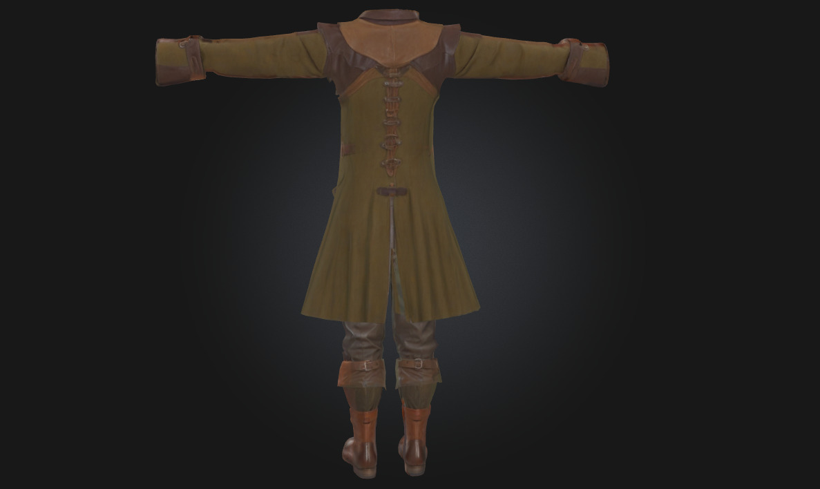 Pirate Outfit Render Stylized Buccaneer Clothing  3D model_4