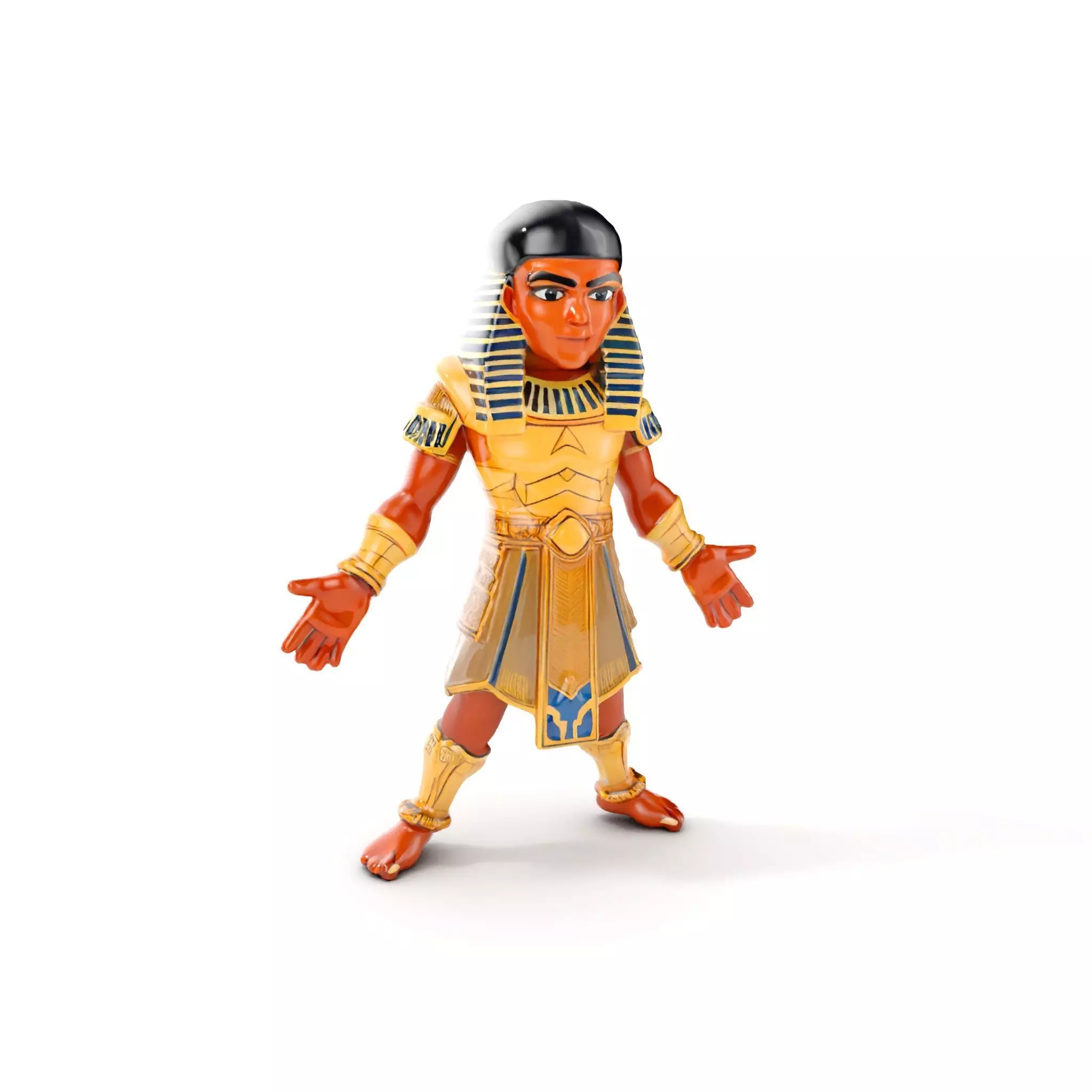 Ancient Egyptian Warrior Character Model Rigged and Animated Low-poly 3D model_0