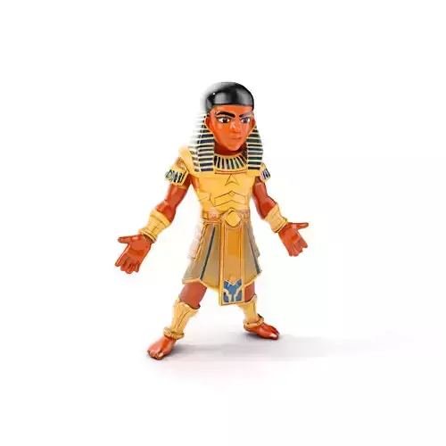 Ancient Egyptian Warrior Character Model Rigged and Animated Low-poly 3D model