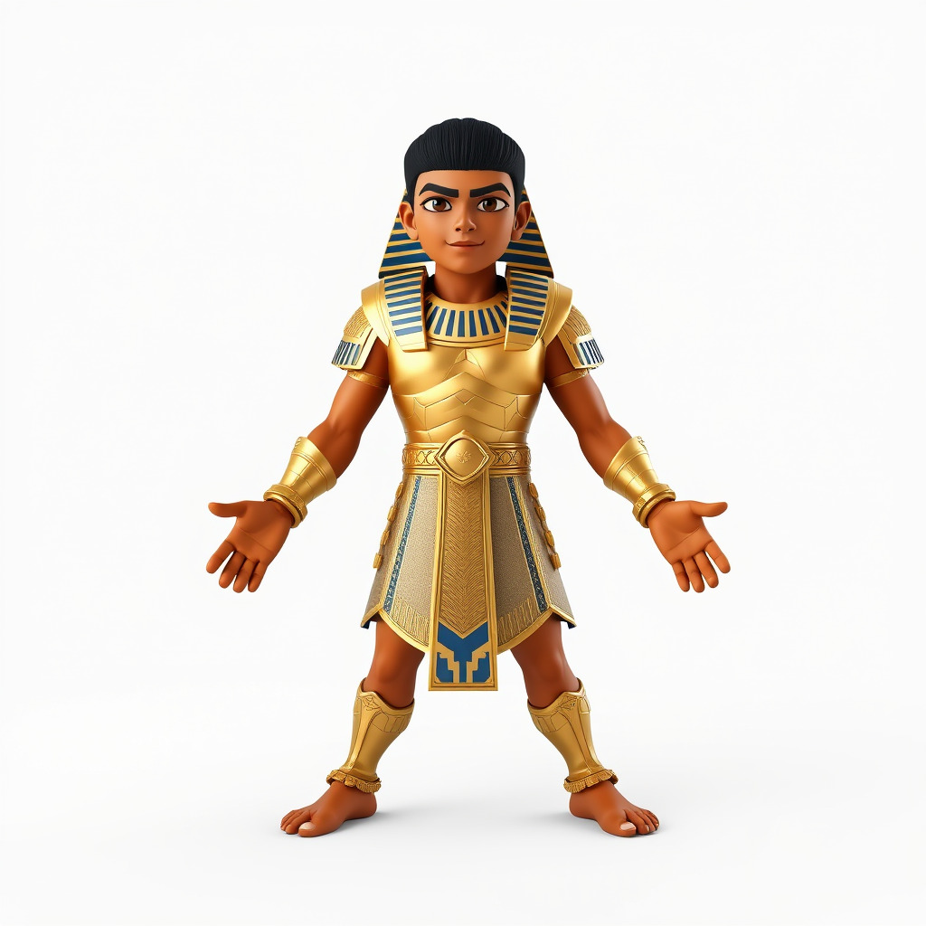 Ancient Egyptian Warrior Character Model Rigged and Animated Low-poly 3D model_2