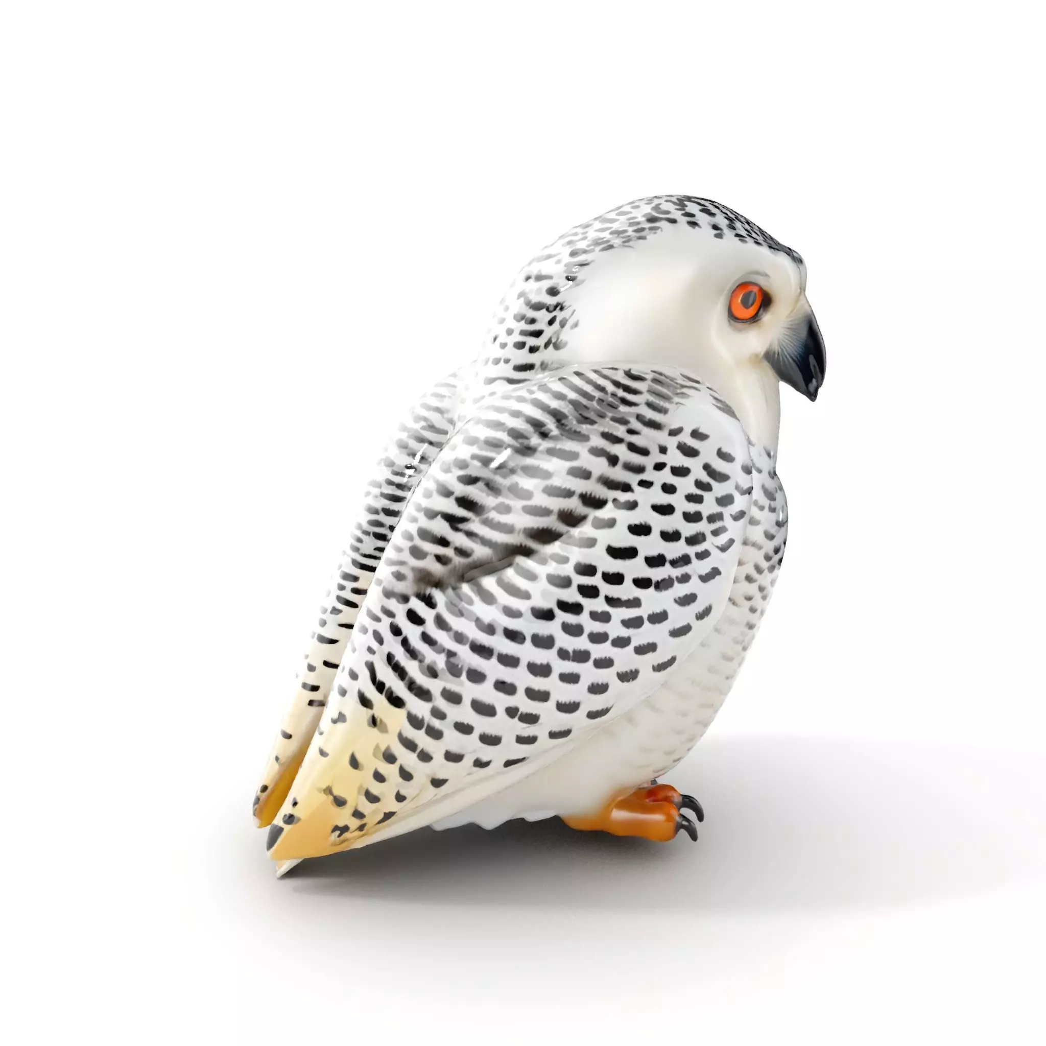 Snowy Owl Model Pack with Detailed Textures and LOD Low-poly 3D model_0