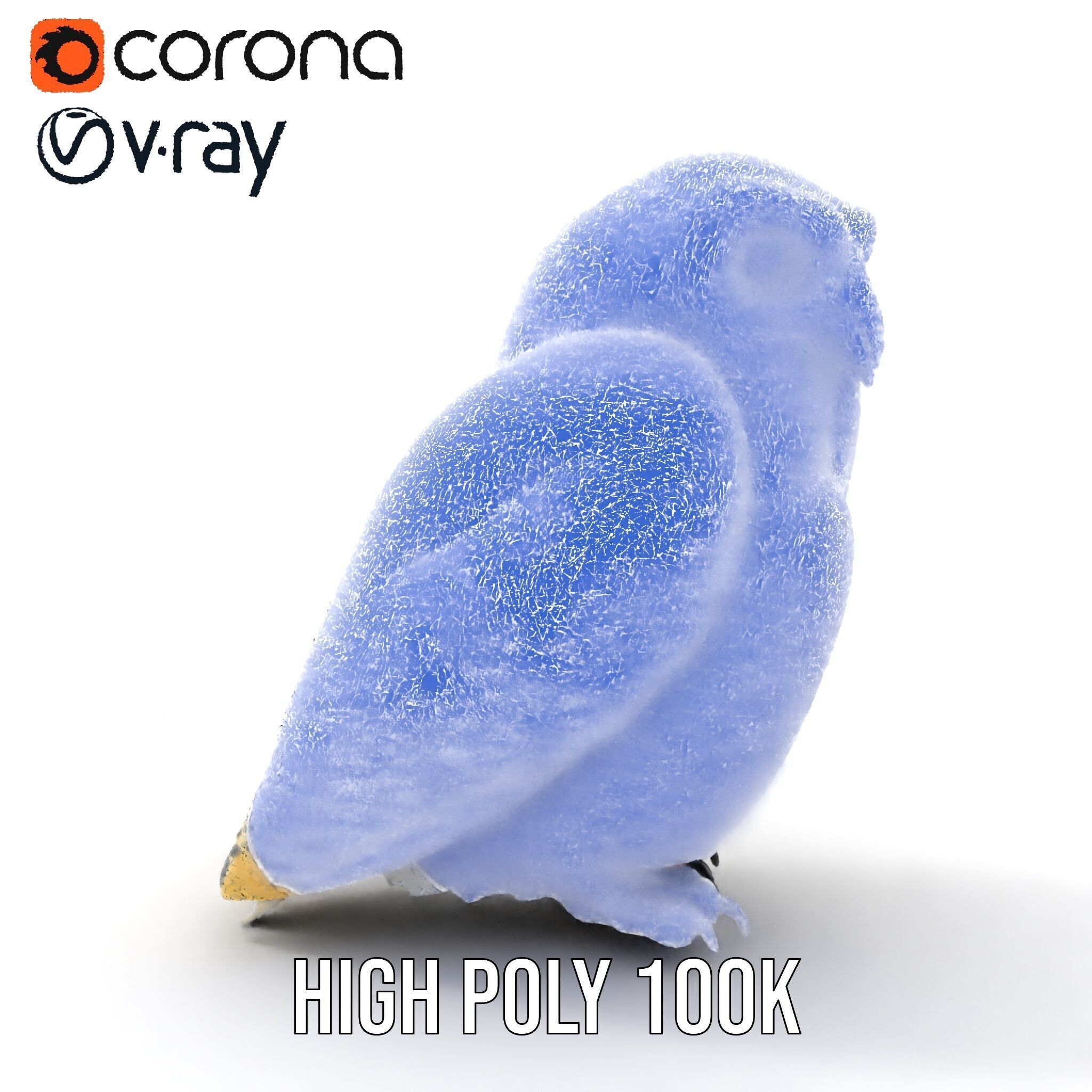 Snowy Owl Model Pack with Detailed Textures and LOD Low-poly 3D model_28